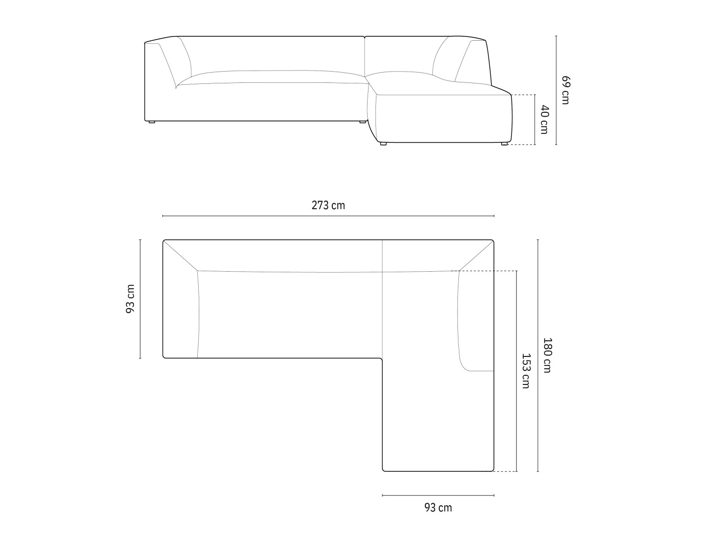 Угловой диван Vermaru 105 (Scala Чёрный)