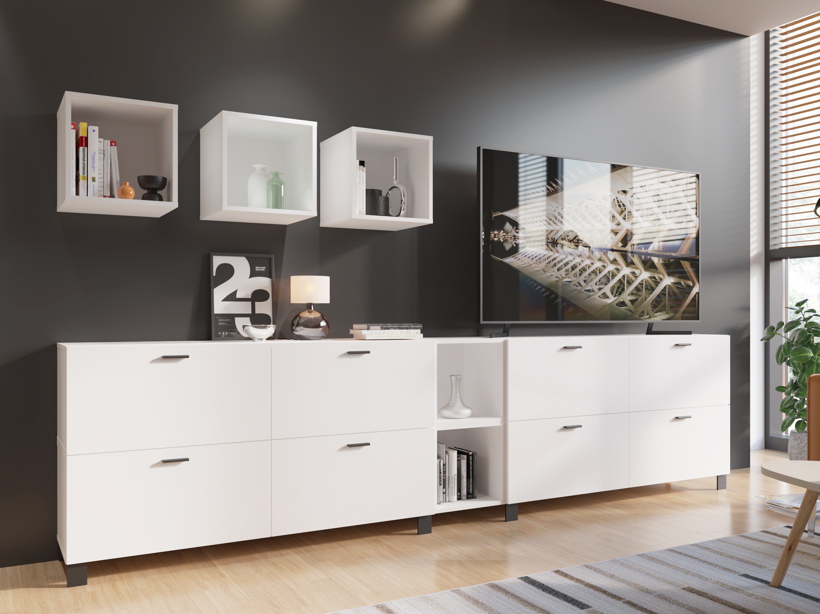 Viesistabas komplekts Virnolu 110 (Balts)