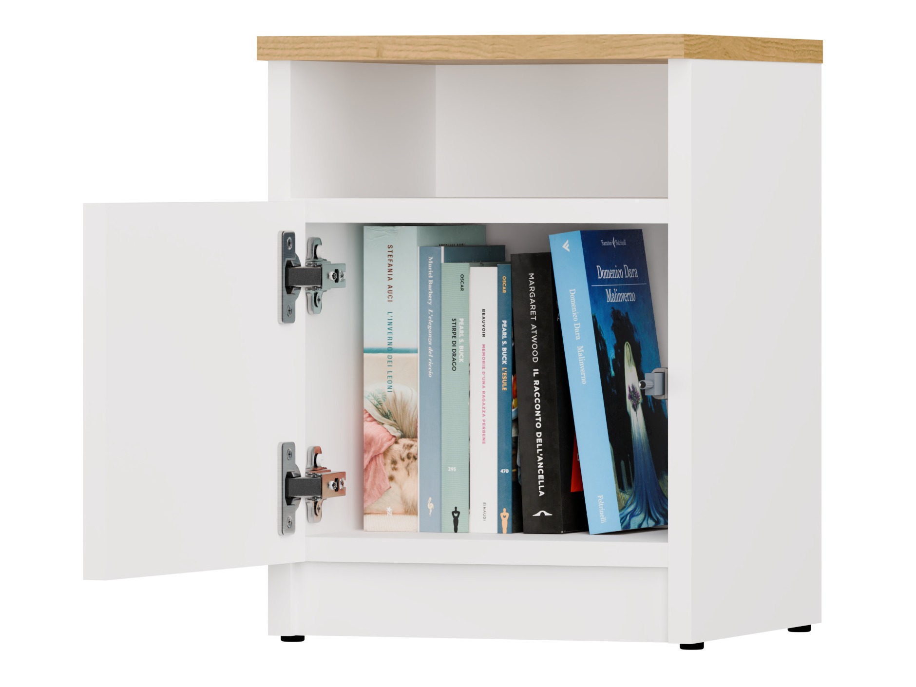 Naktsgaldiņš Mandeville 305 (Balts + Artisan ozols)