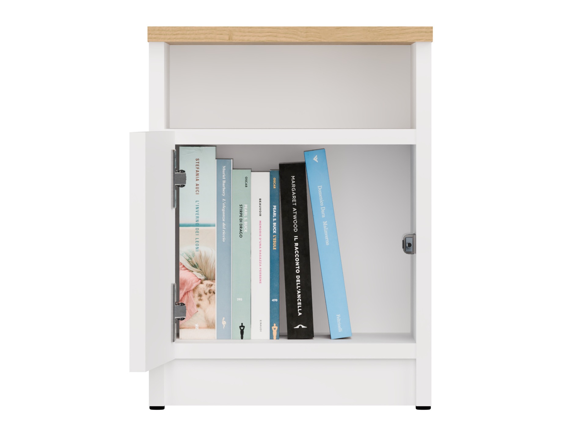 Naktsgaldiņš Mandeville 305 (Balts + Artisan ozols)