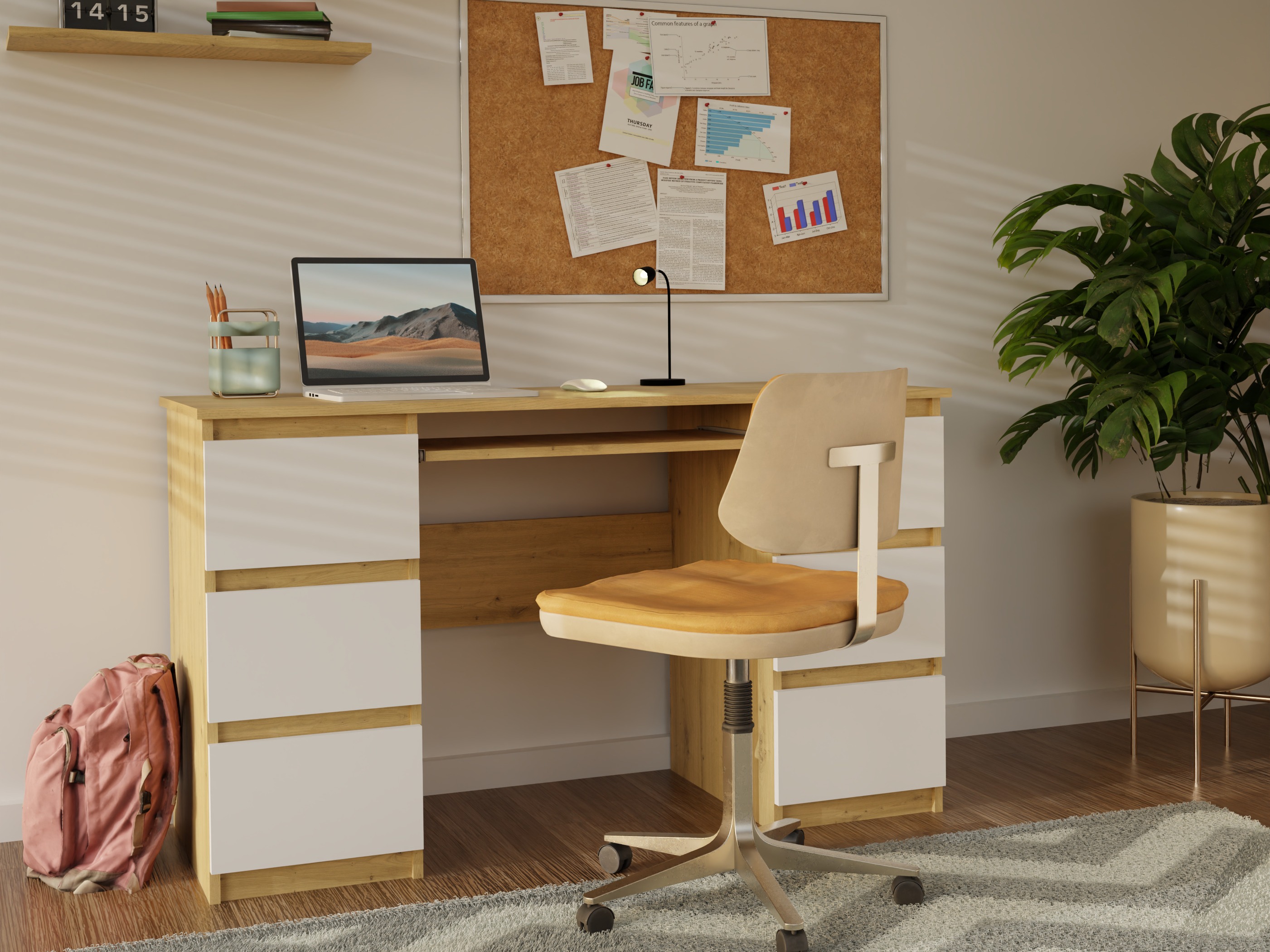 Письменный cтол Mandeville 178 (Artisan дуб + Белый)