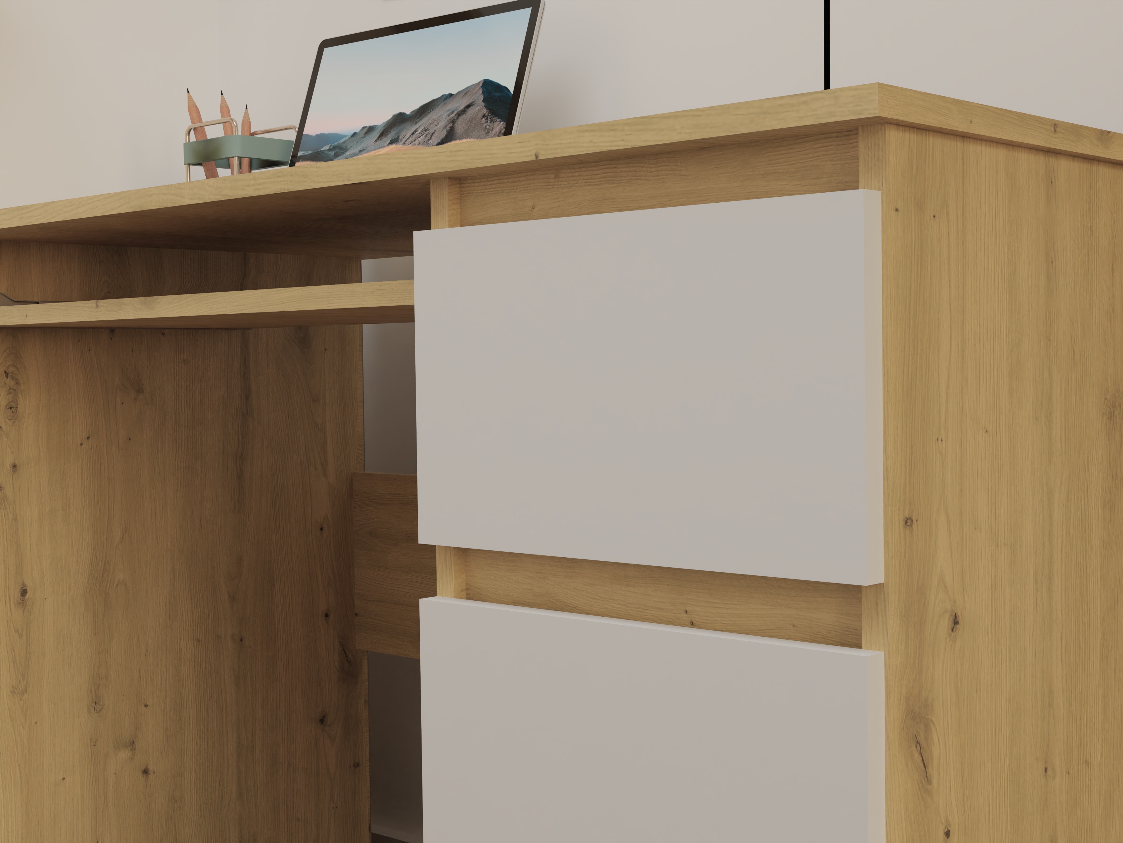 Письменный cтол Mandeville 178 (Artisan дуб + Белый)