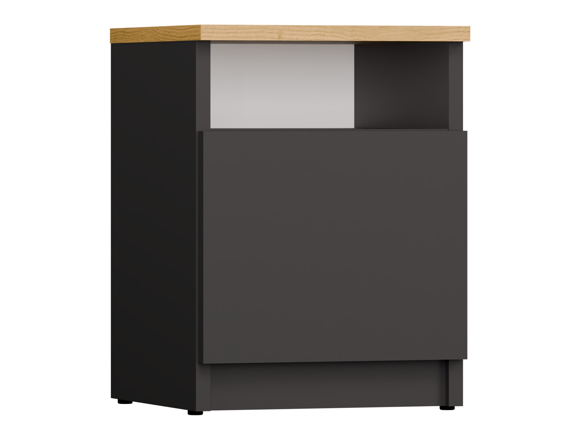 Прикроватная тумбочка Mandeville 305 (Антрацит + Artisan дуб)