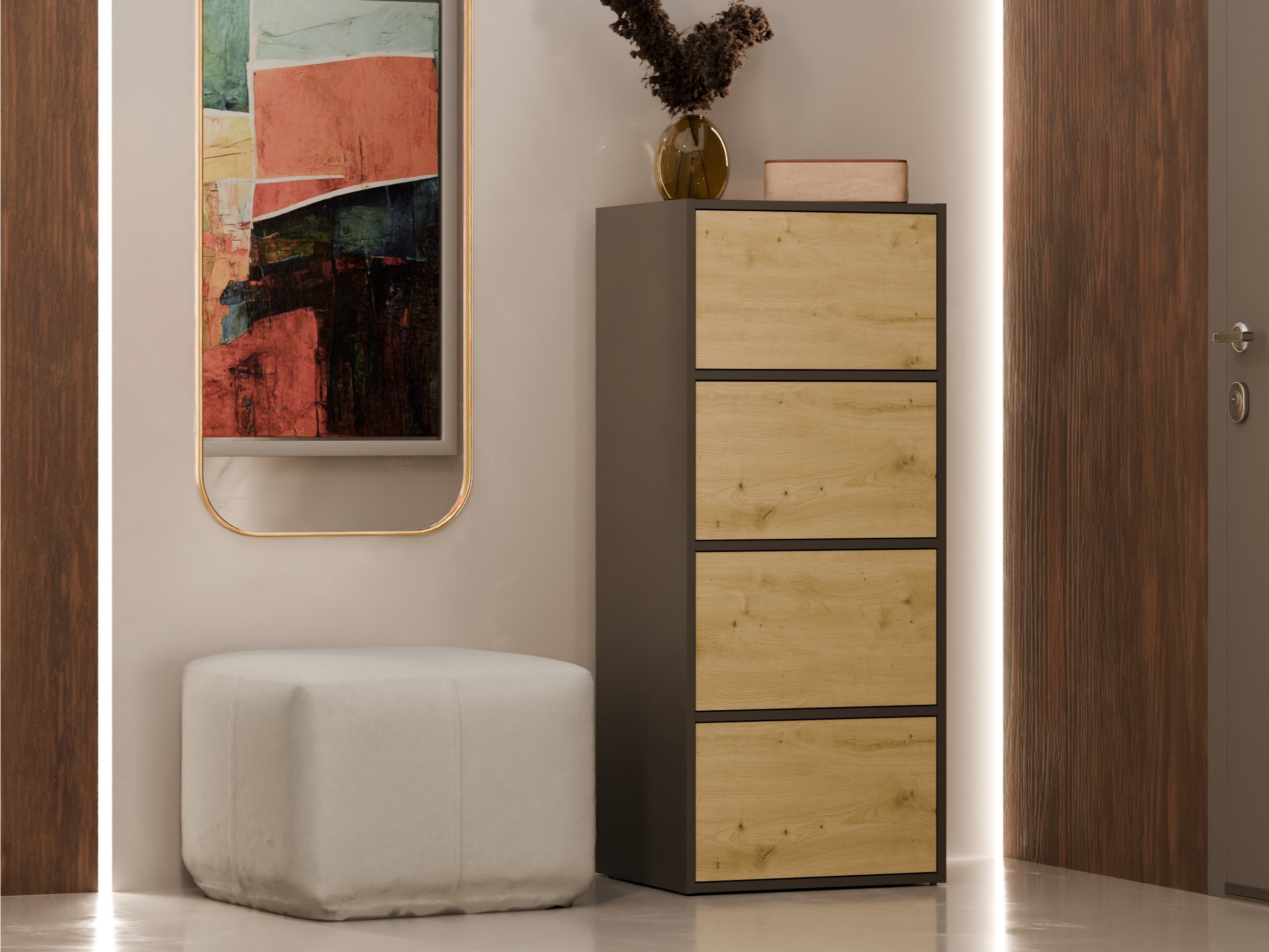 Шкафчик Mandeville 298 (Антрацит + Artisan дуб)