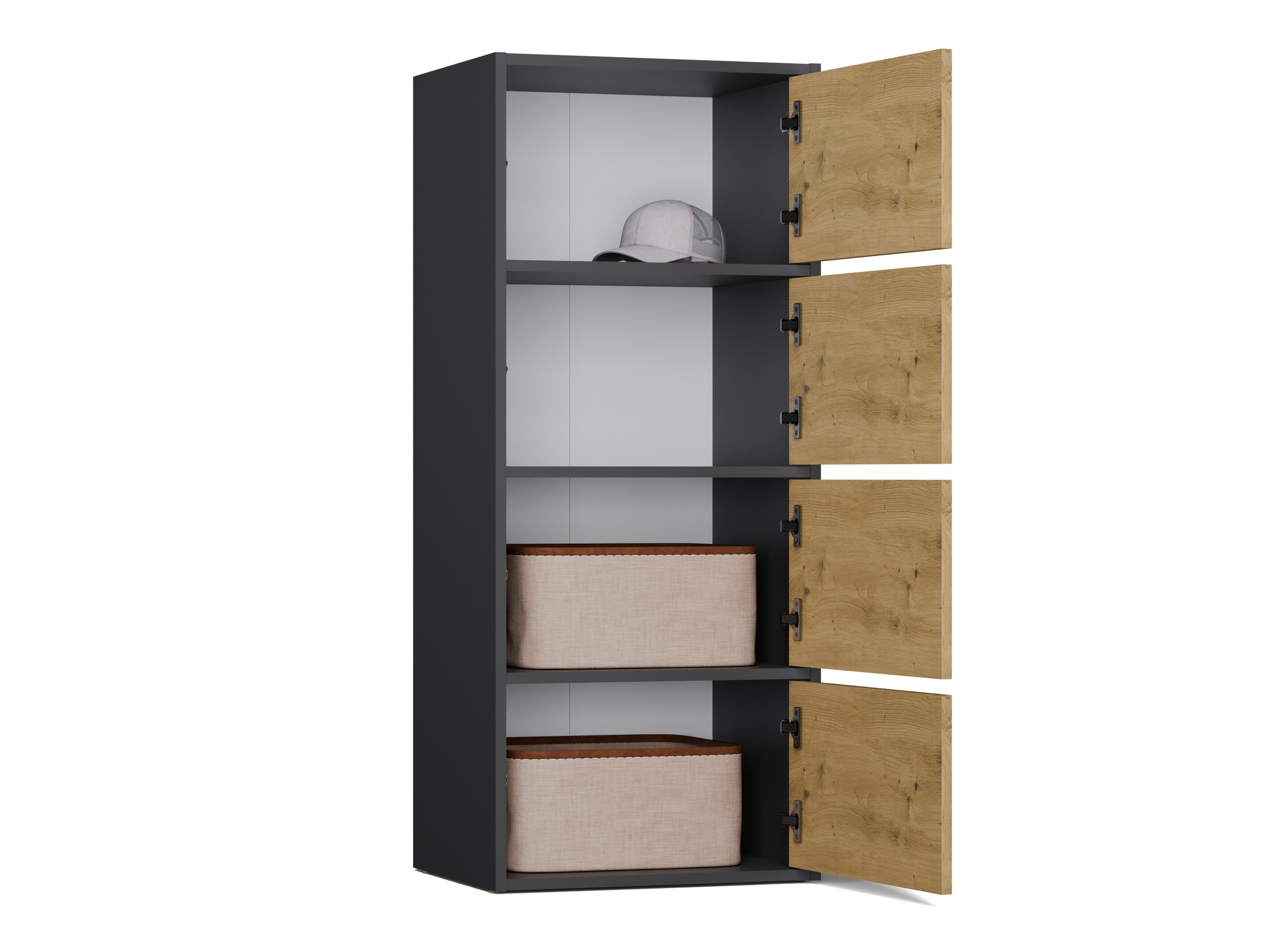 Skapis Mandeville 298 (Antracīts + Artisan ozols)