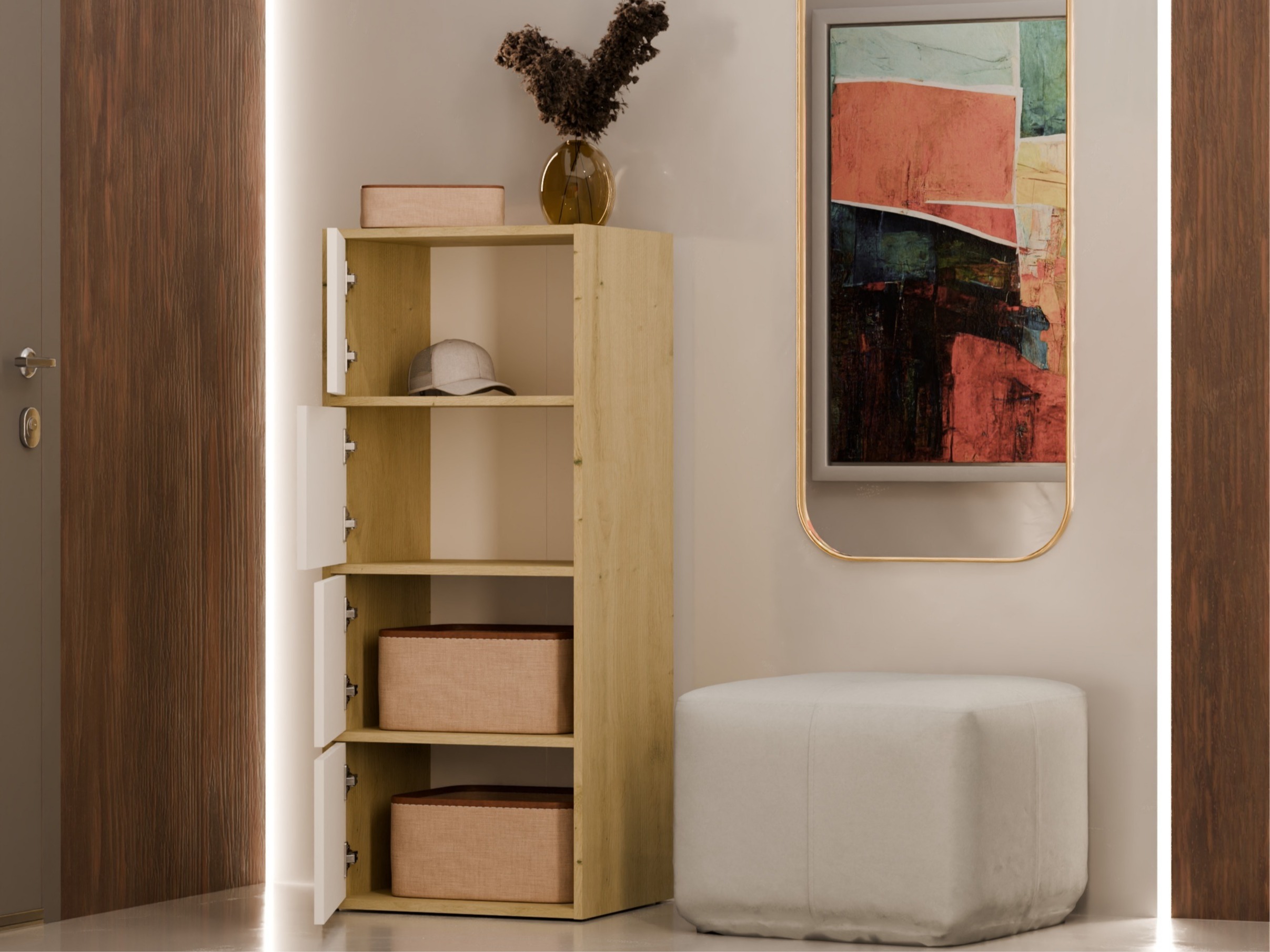 Skapis Mandeville 298 (Balts + Artisan ozols)