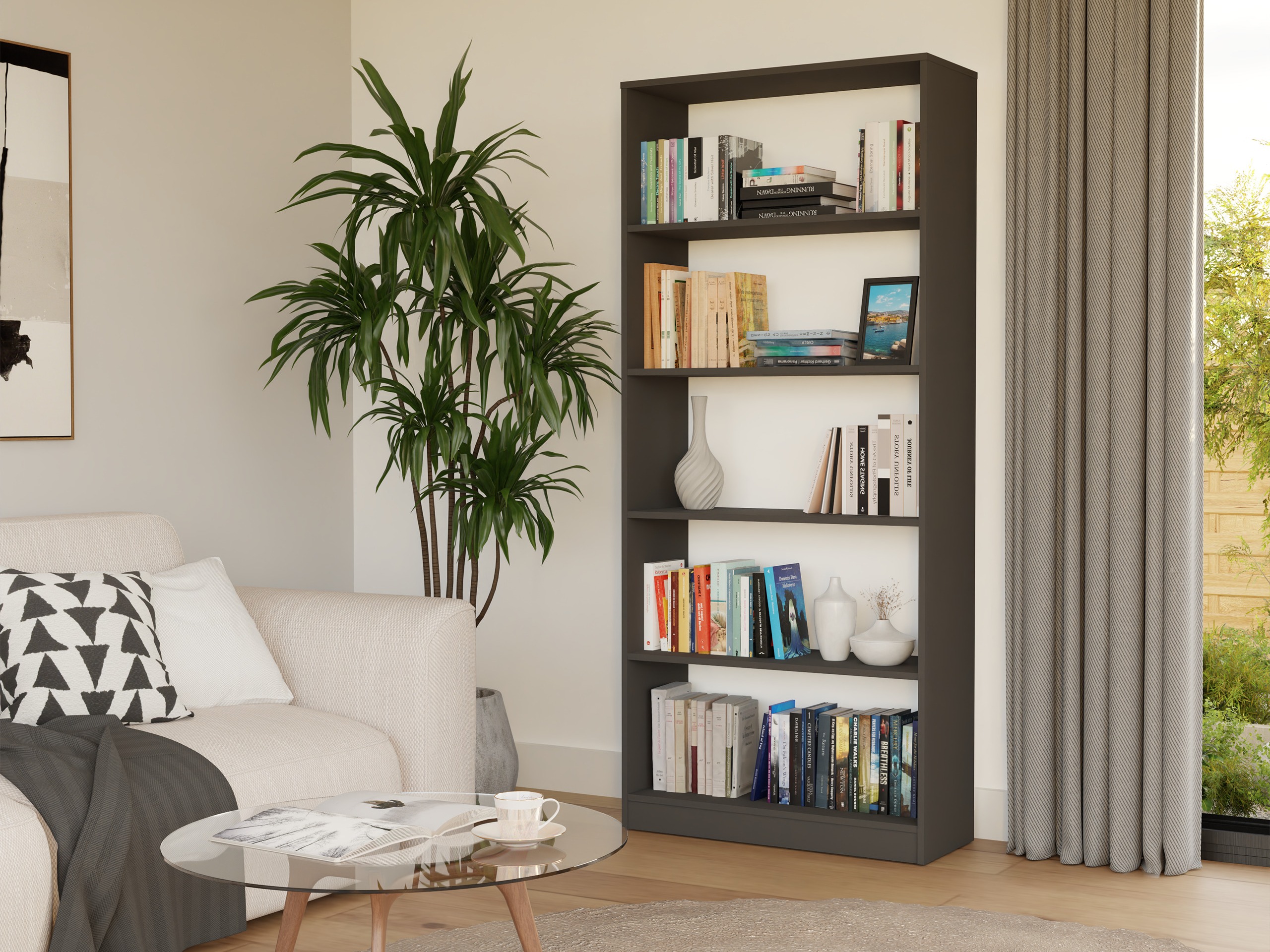 Plaukts Mandeville 253 (Antracīts + Balts)