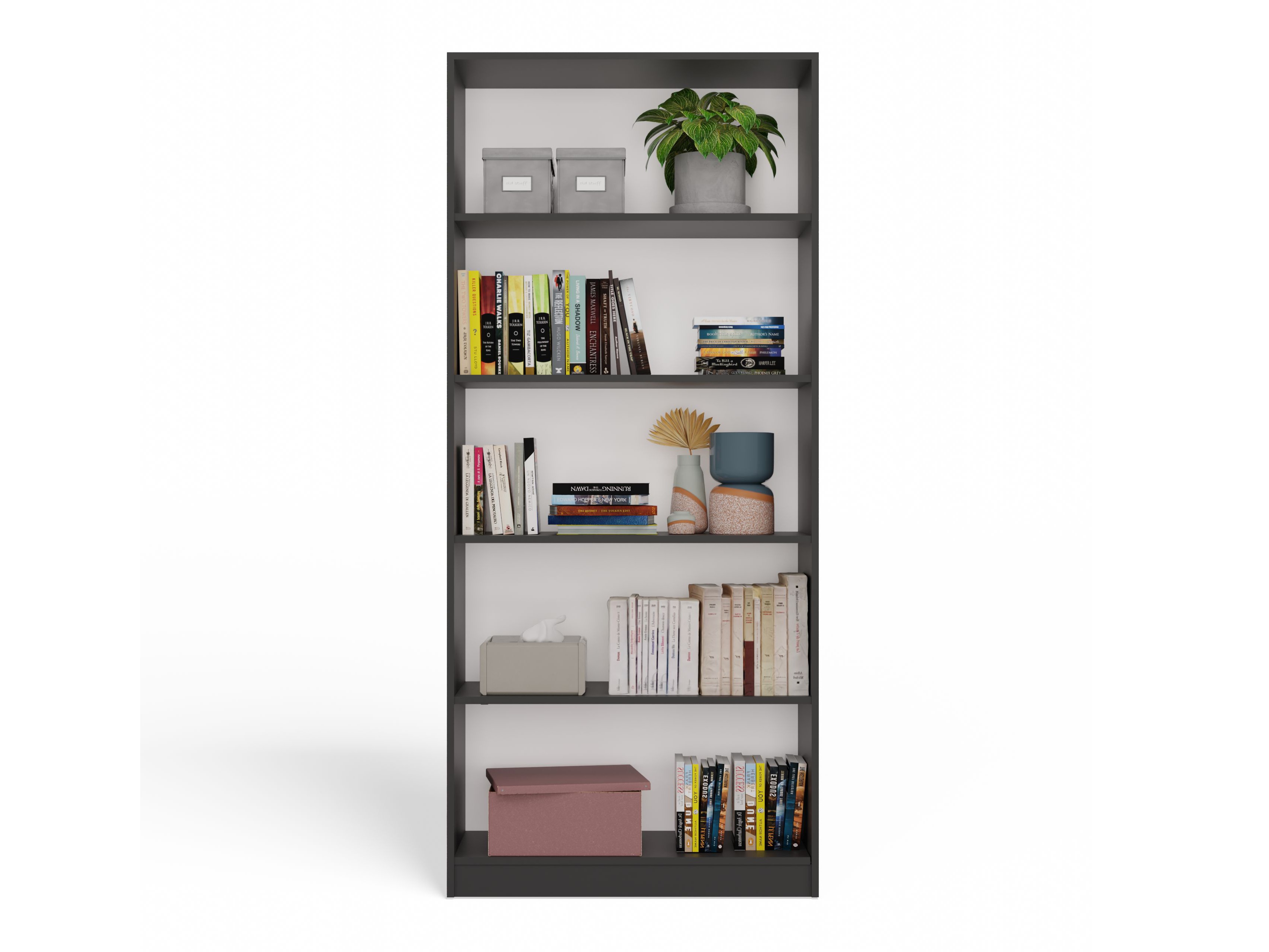 Plaukts Mandeville 253 (Antracīts + Balts)