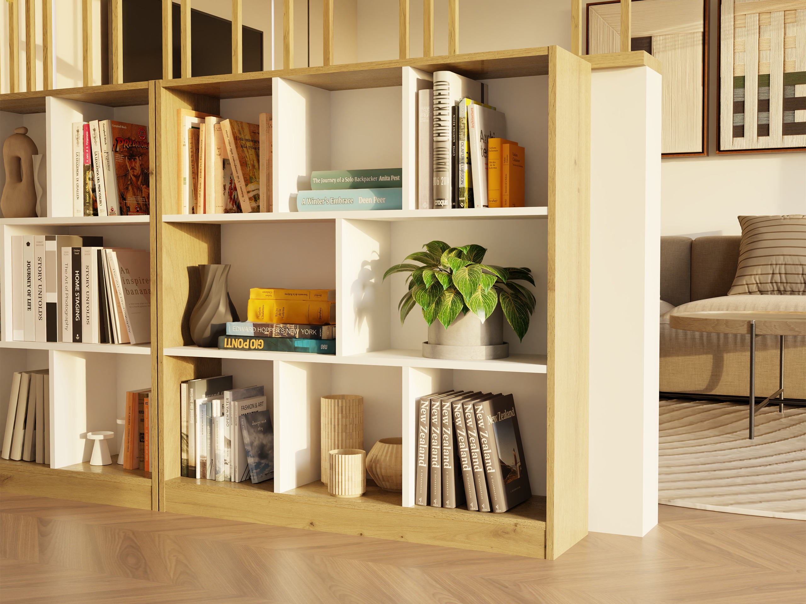 Plaukts Mandeville 307 (Balts + Artisan ozols)