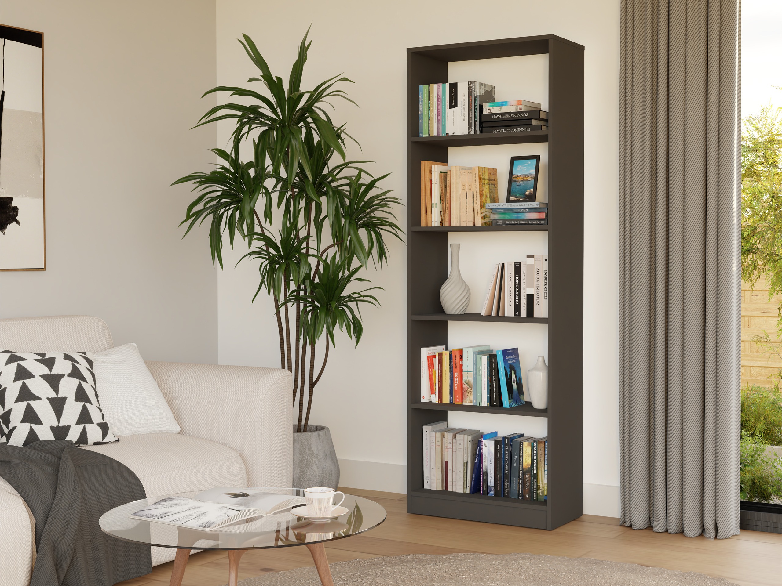 Стеллаж Mandeville 191 (Антрацит + Белый)