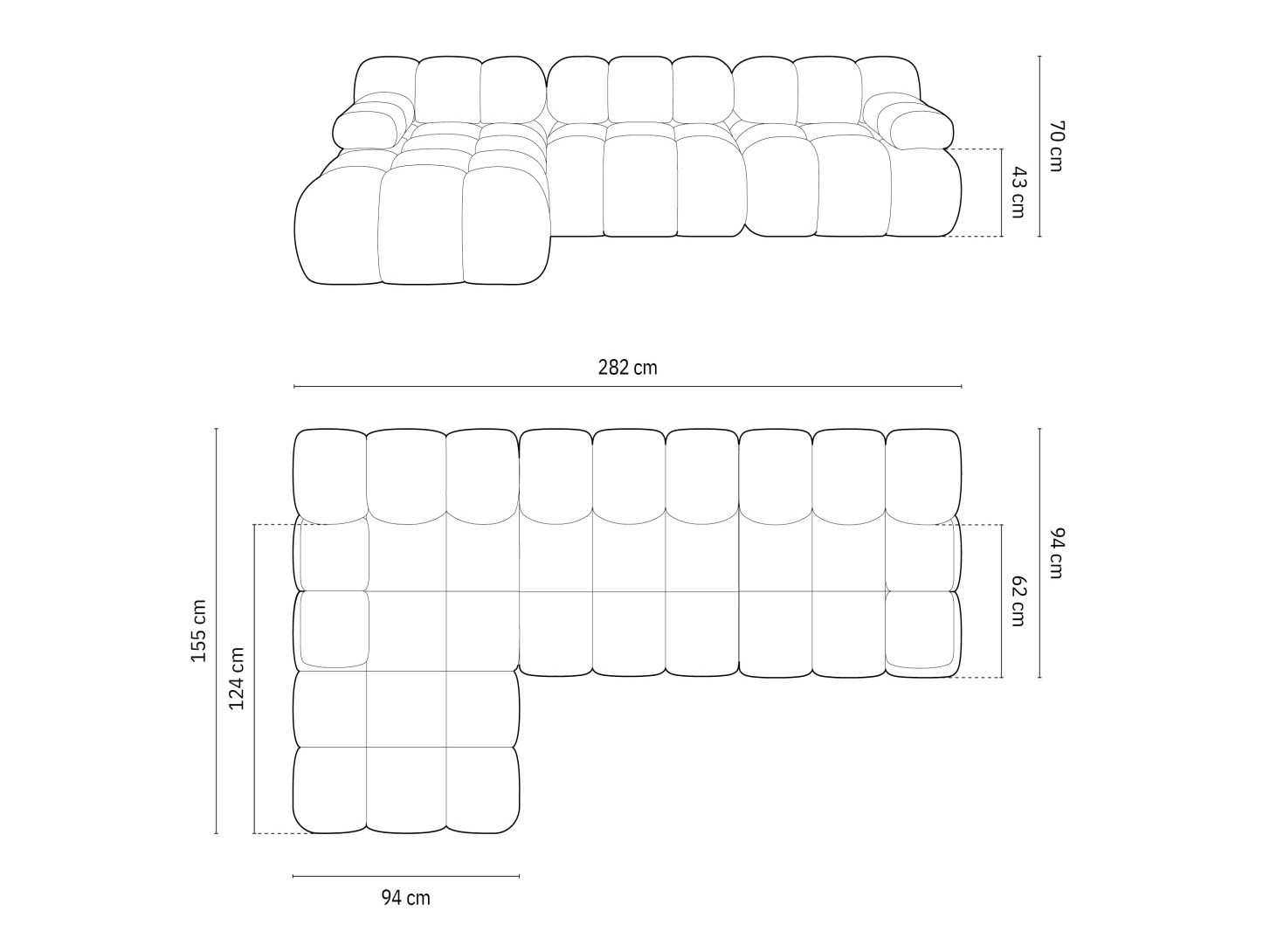 Moduļu stūra dīvāns Caltenu 108 (Riviera 100)