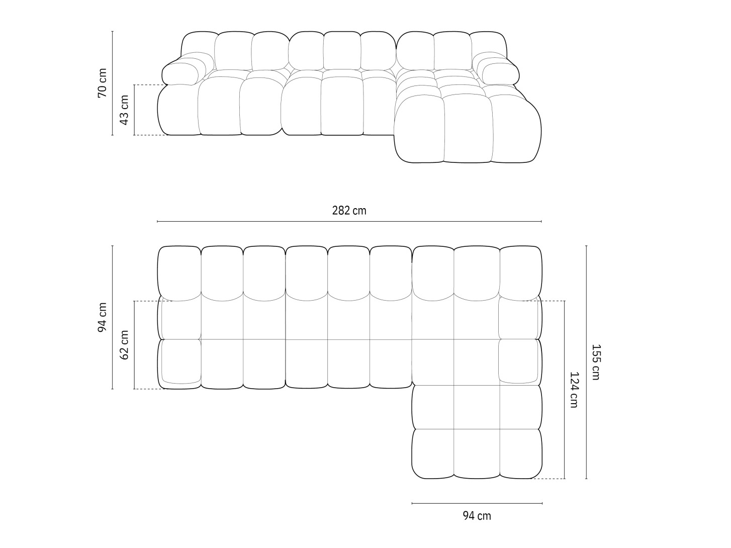Moduļu stūra dīvāns Caltenu 108 (Riviera 100)