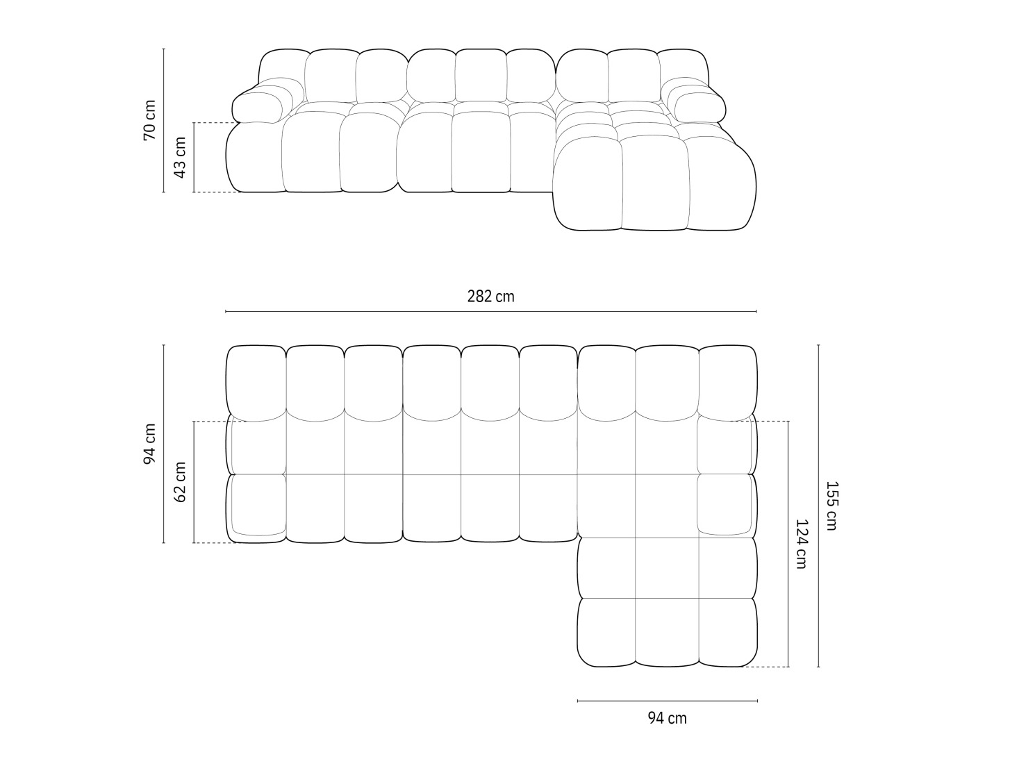 Moduļu stūra dīvāns Caltenu 108 (Riviera 38)