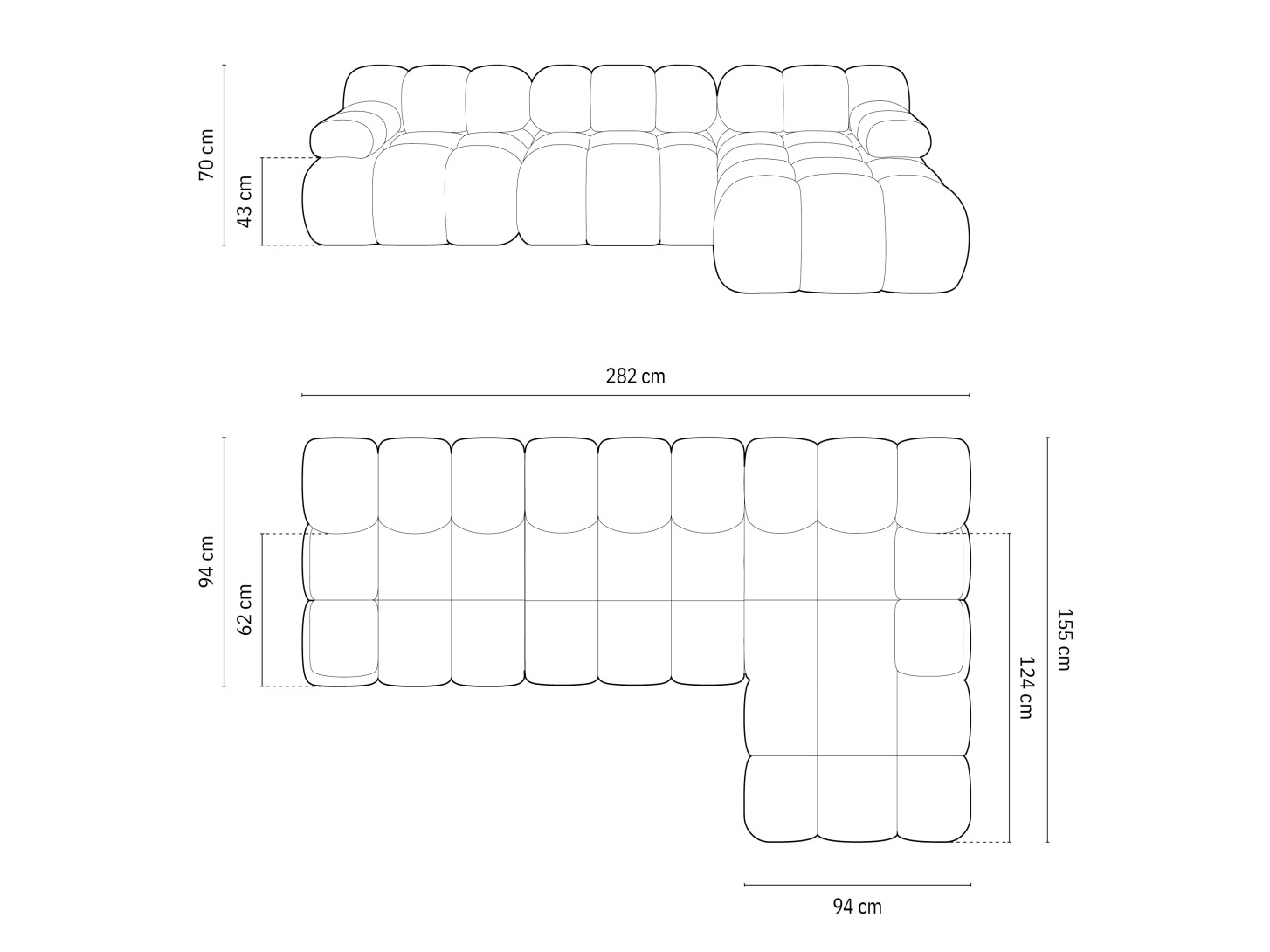 Moduļu stūra dīvāns Caltenu 108 (Riviera 56)