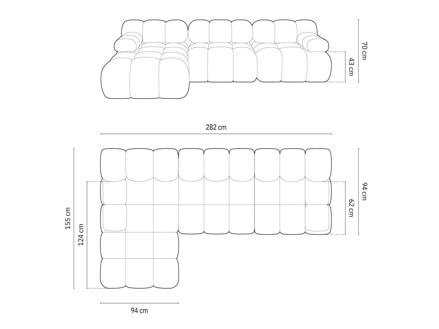 Moduļu stūra dīvāns Caltenu 108 (Riviera 56)