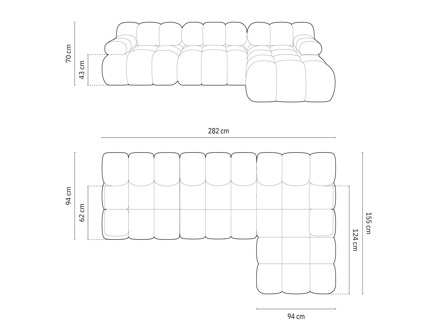 Moduļu stūra dīvāns Caltenu 108 (Riviera 63)