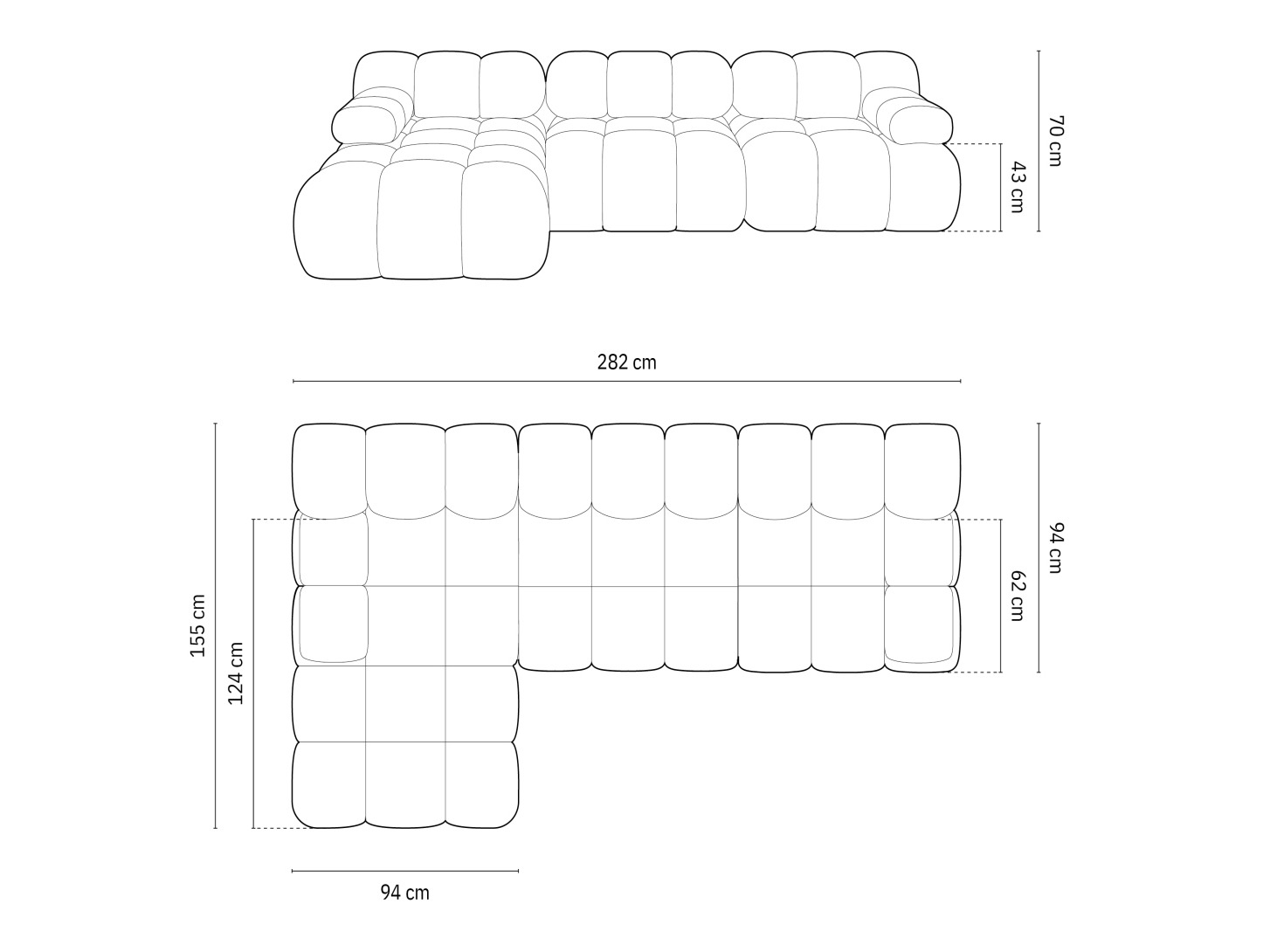 Moduļu stūra dīvāns Caltenu 108 (Riviera 80)