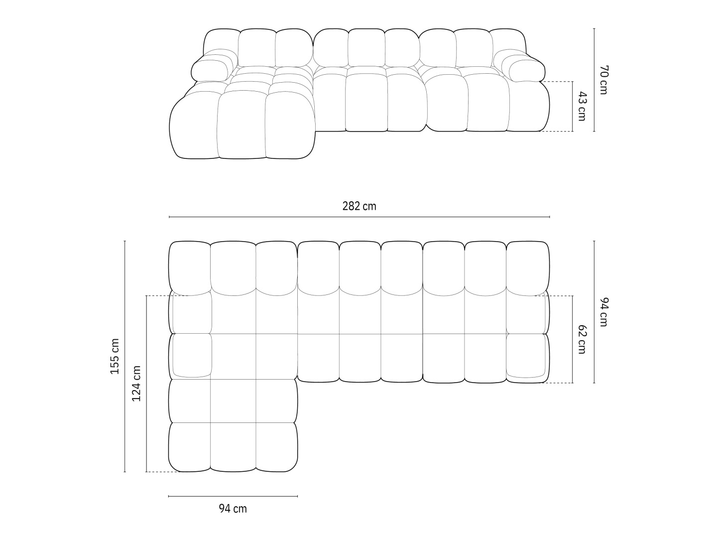 Moduļu stūra dīvāns Caltenu 108 (Riviera 81)