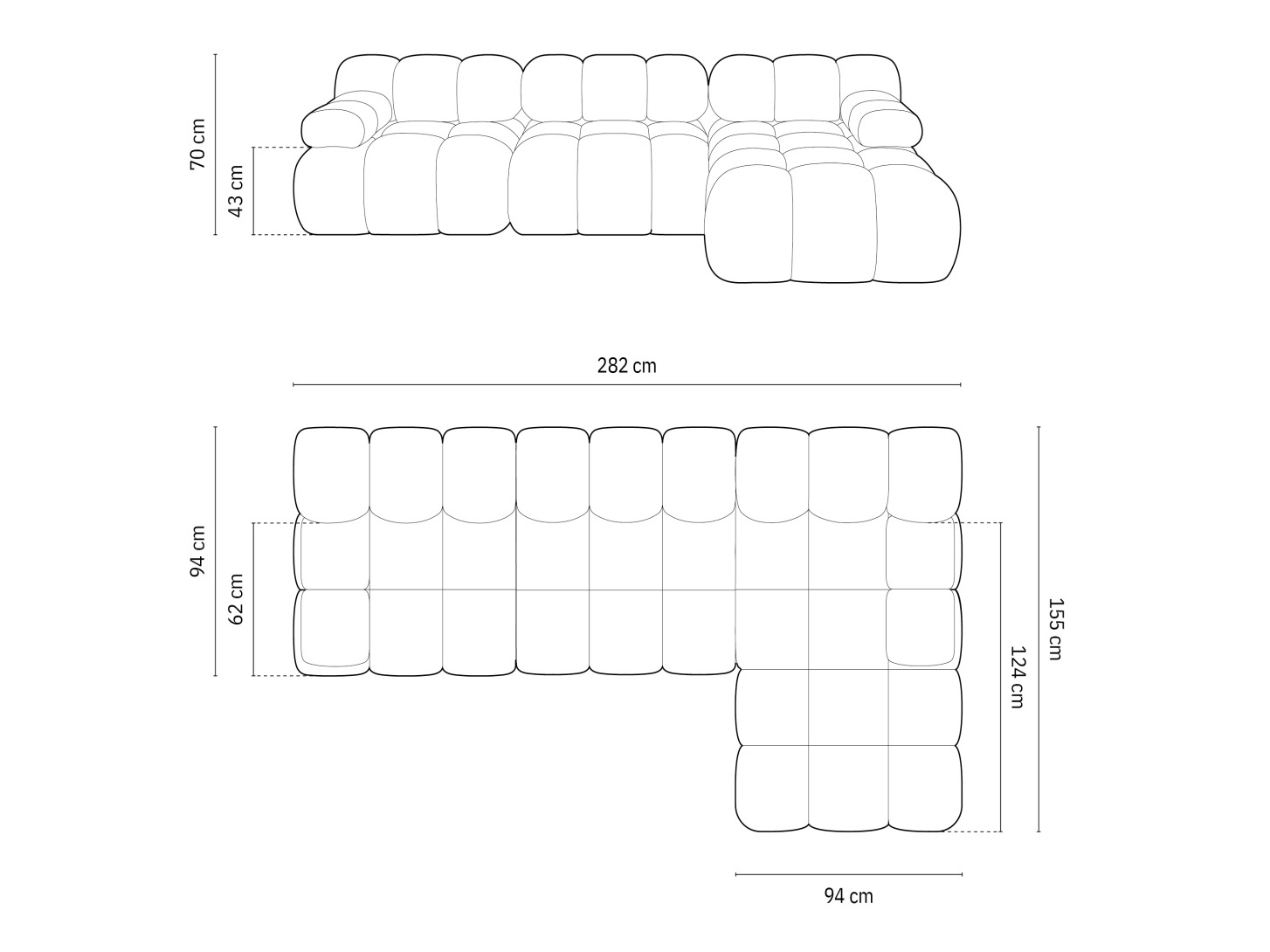 Moduļu stūra dīvāns Caltenu 108 (Riviera 81)