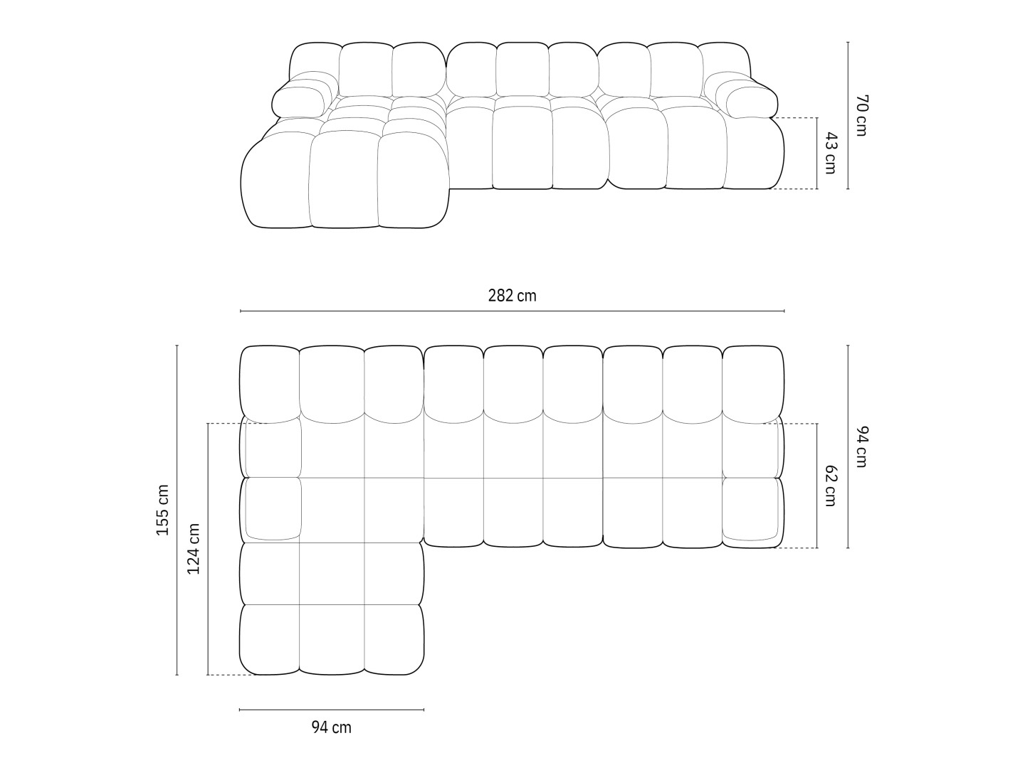 Moduļu stūra dīvāns Caltenu 108 (Riviera 97)
