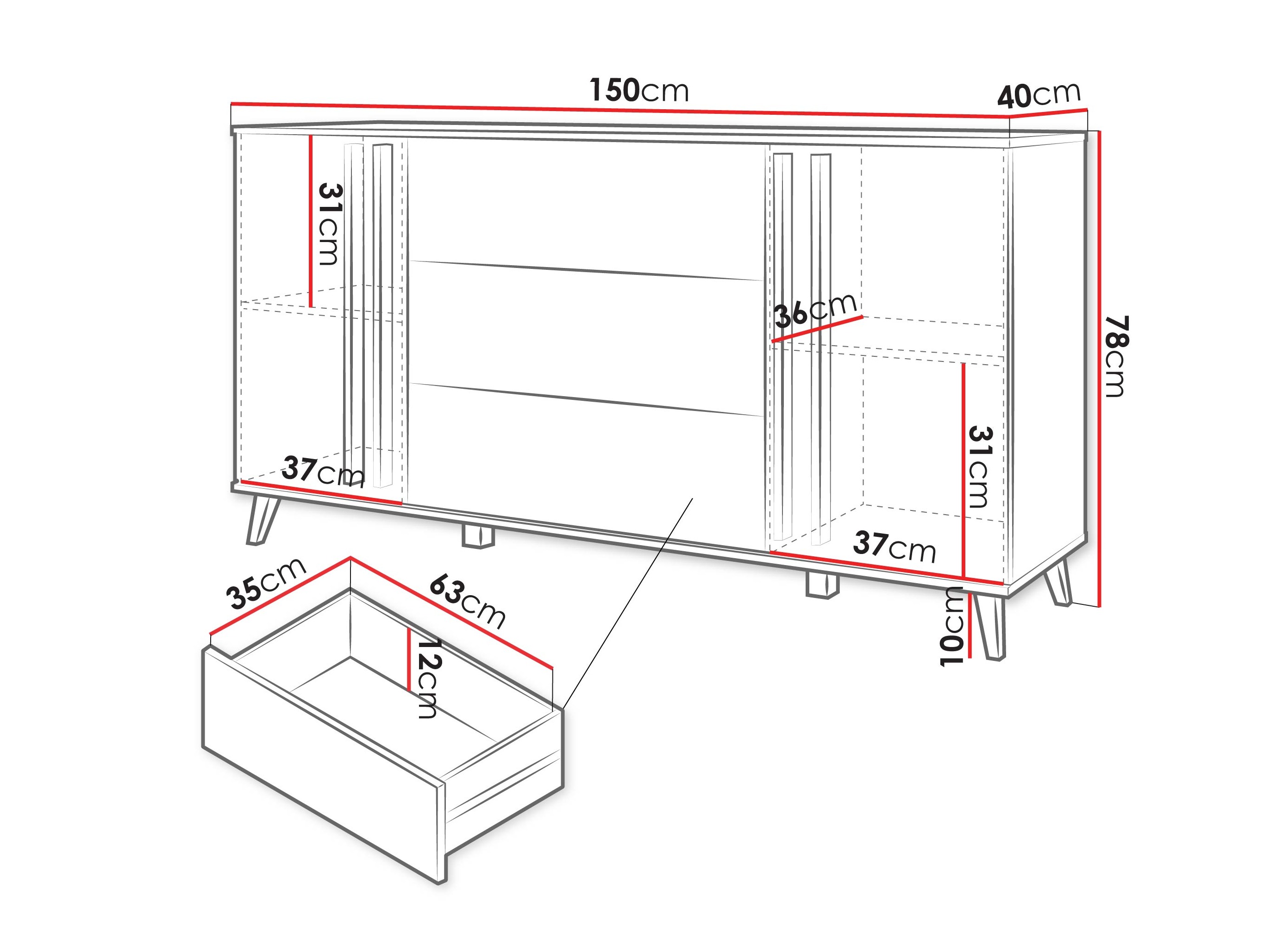 Kumode Temora 100 (Artisan ozols + Grafīts)