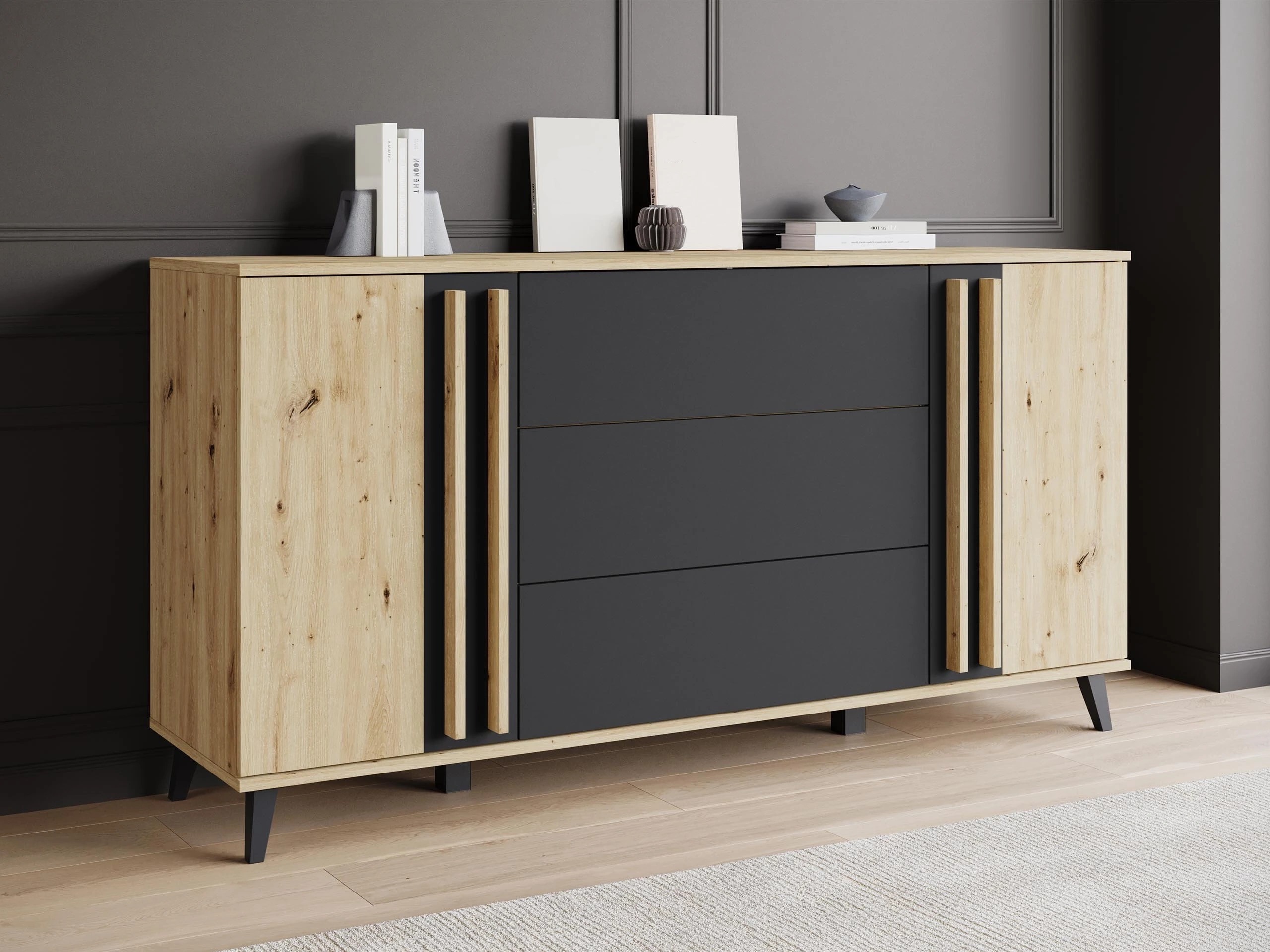 Kumode Temora 100 (Artisan ozols + Grafīts)