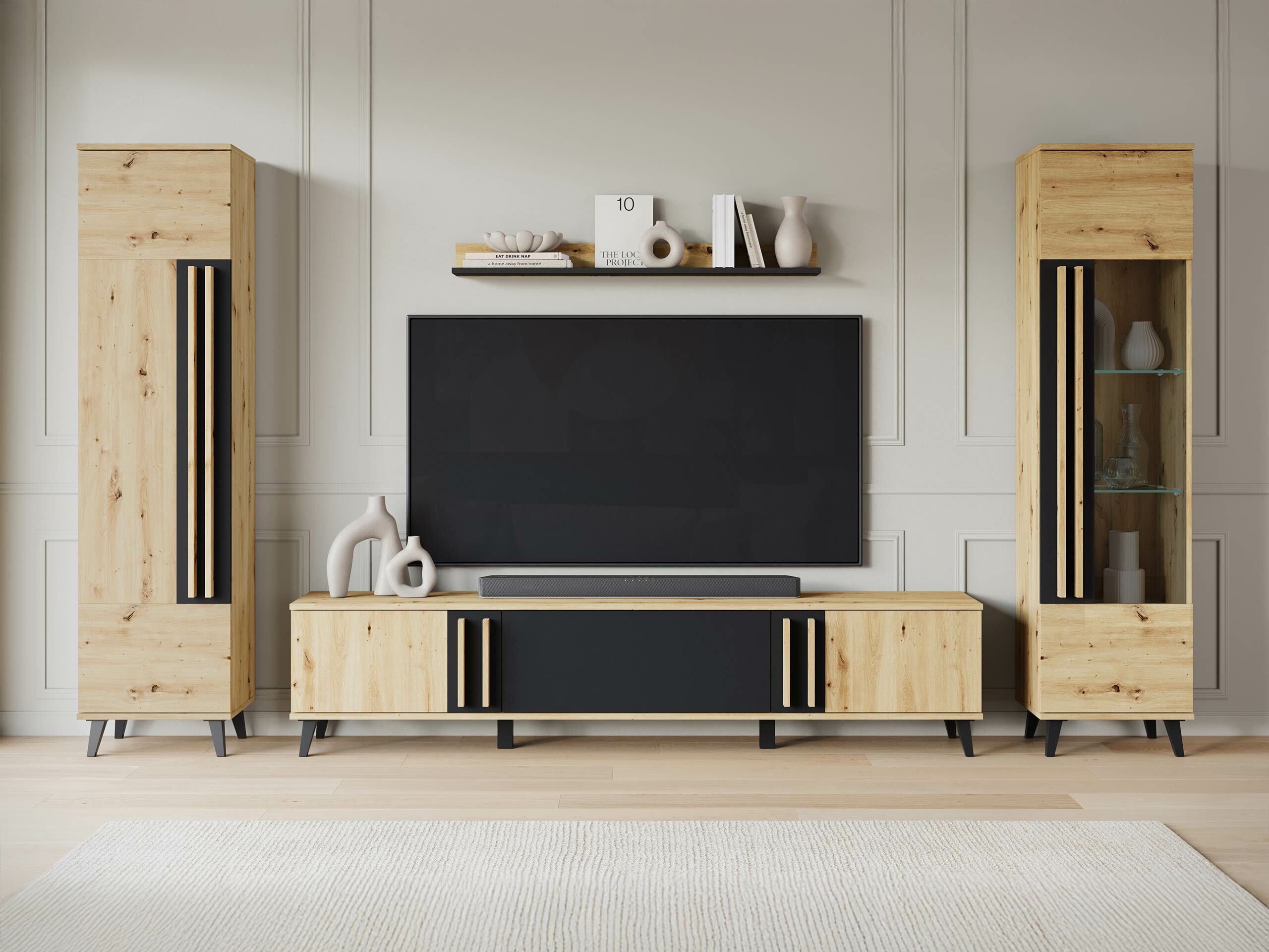 TV galds Temora 101 (Artisan ozols + Grafīts)