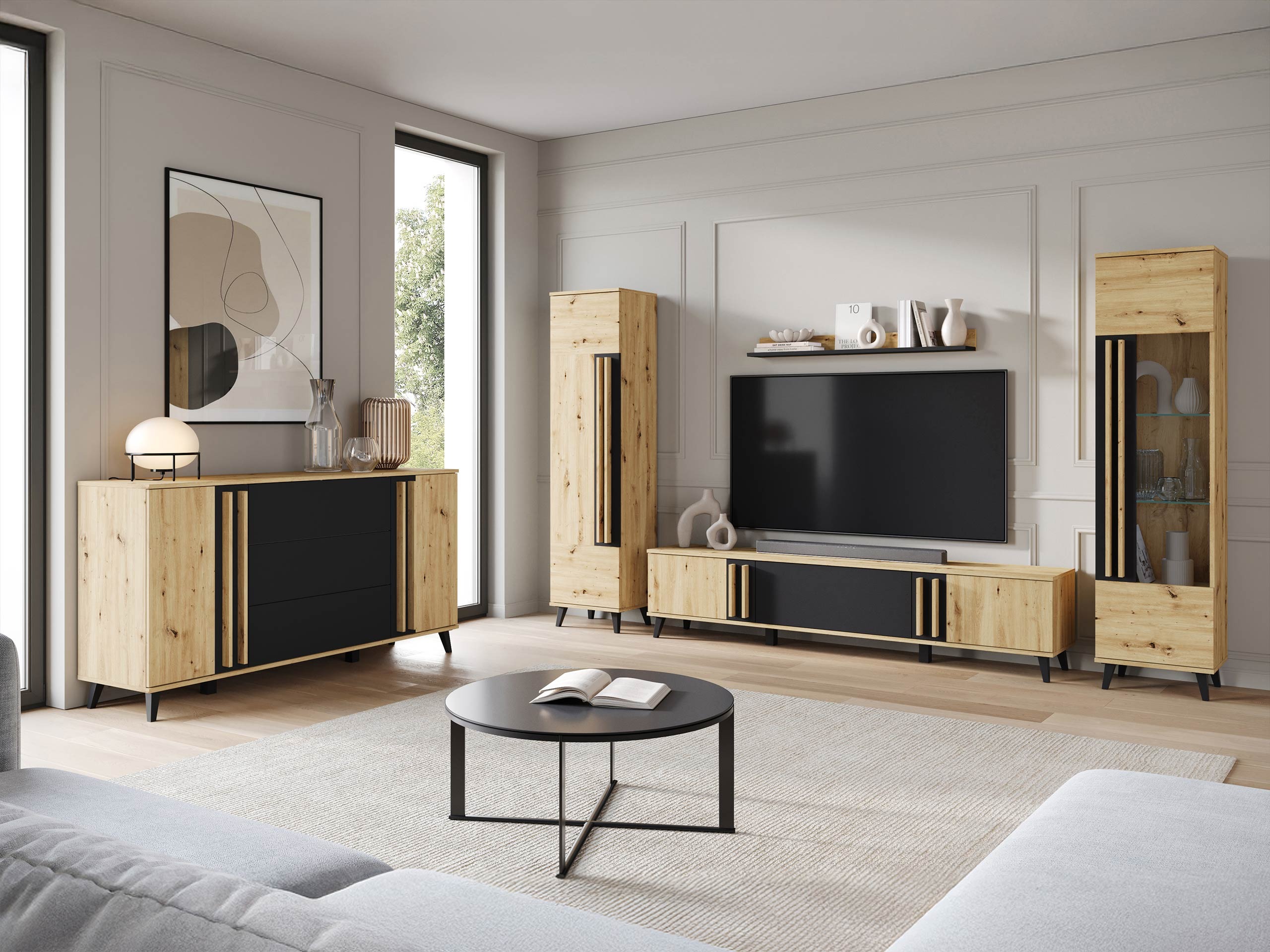 Набор для гостиной Temora 105 (Artisan дуб + Графит)