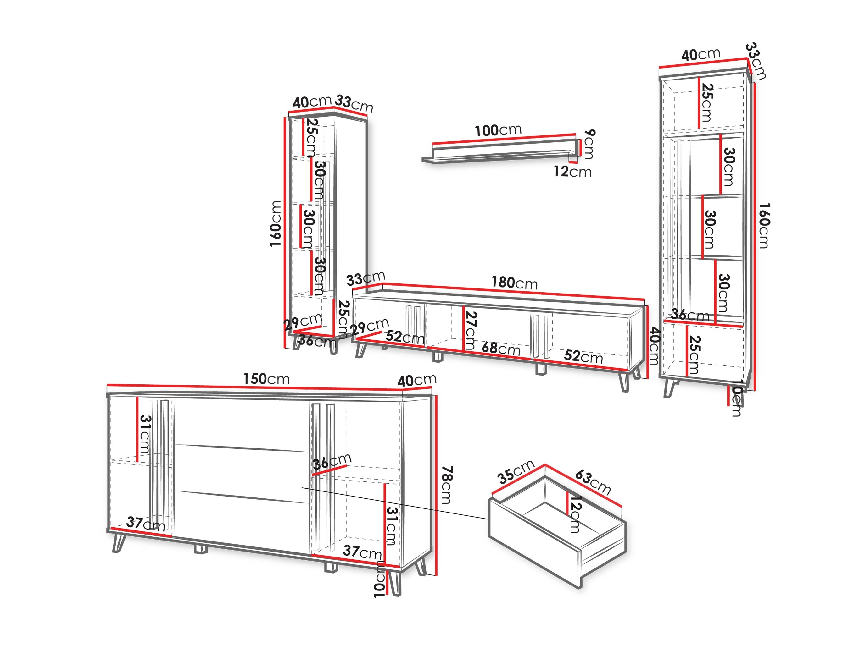 Набор для гостиной Temora 105 (Графит)