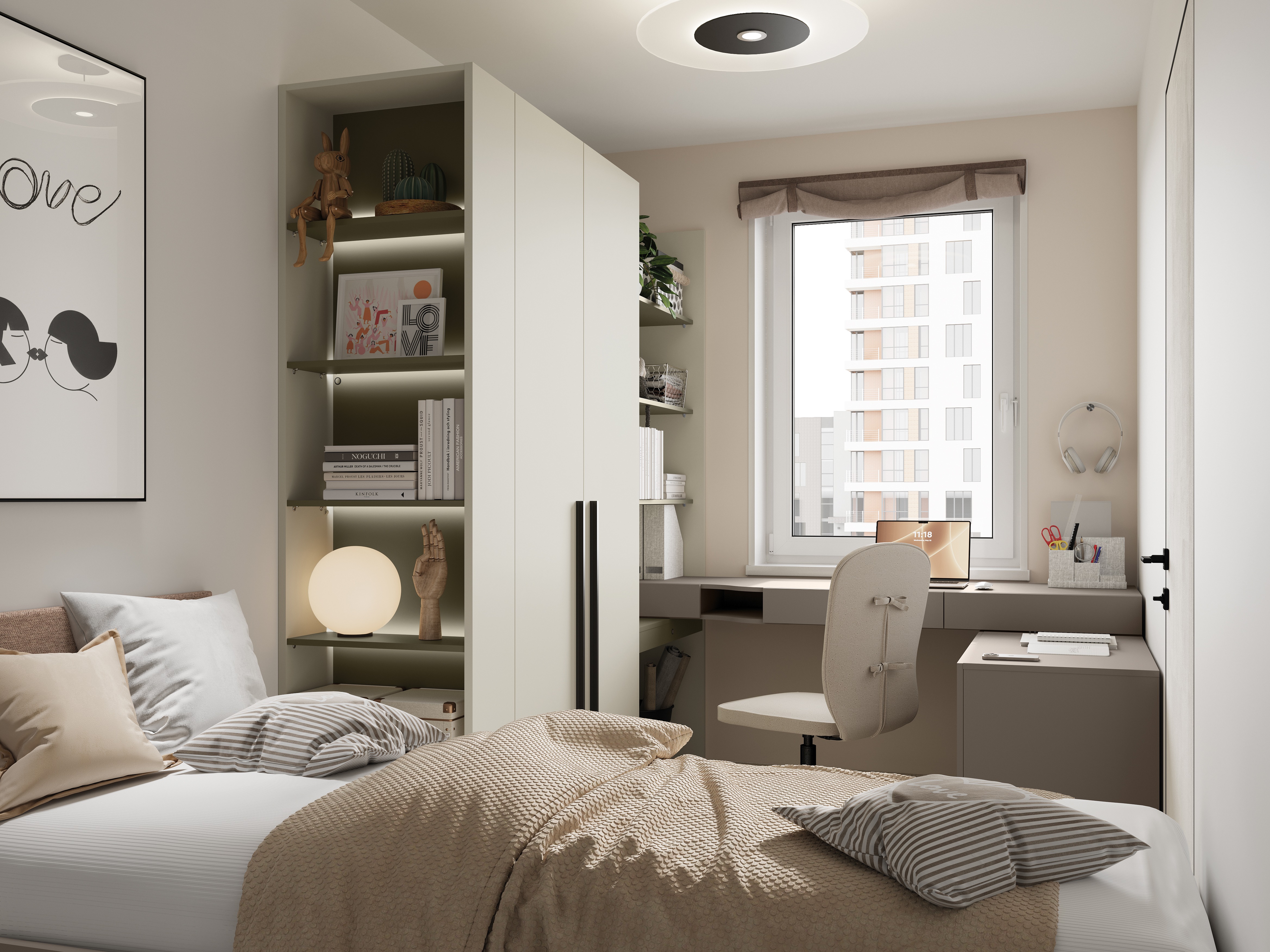 Plaukts Evareve 103 (Zaļš + Gaiši brūns)