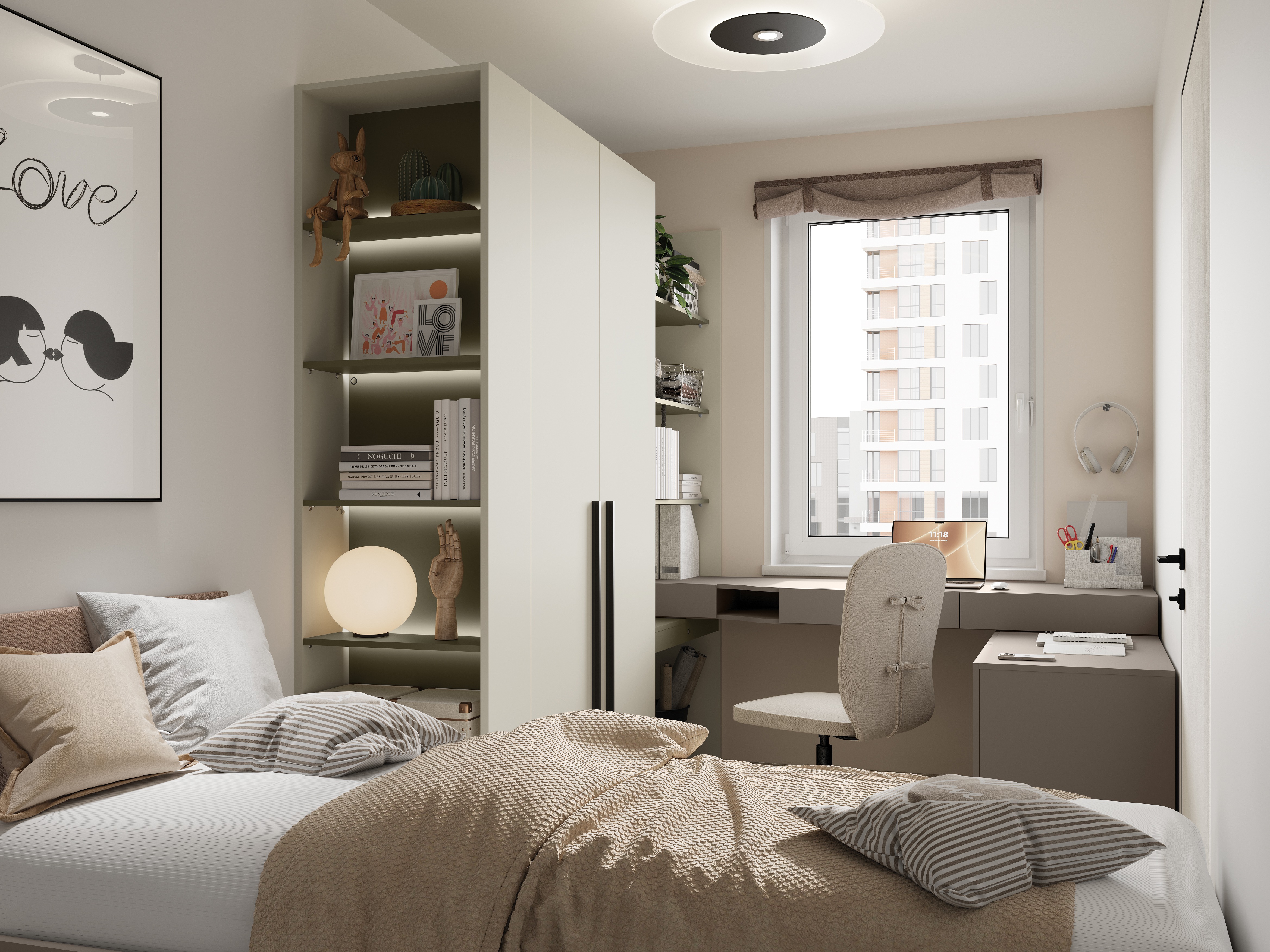 Plaukts Evareve 104 (Zaļš + Gaiši brūns)