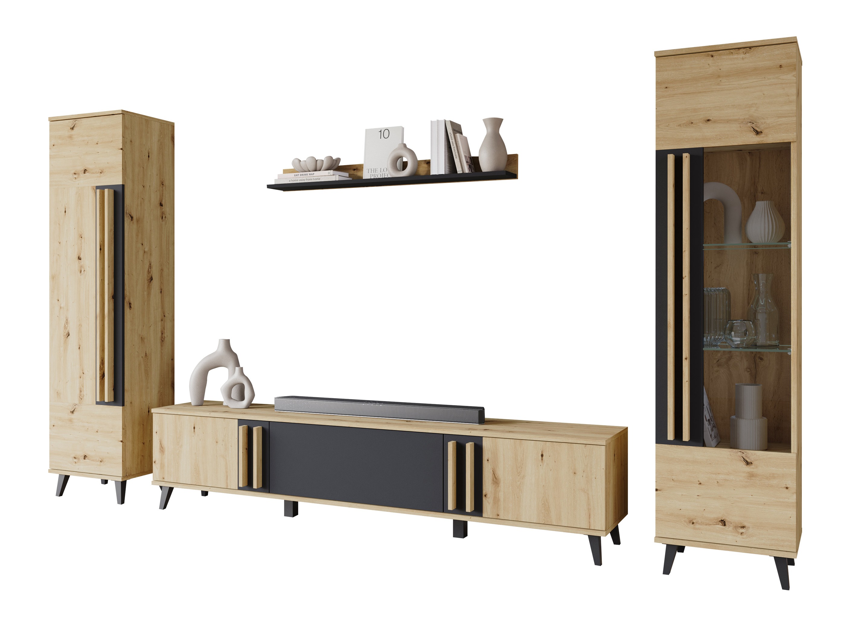 Viesistabas komplekts Temora 103 (Artisan ozols + Grafīts)