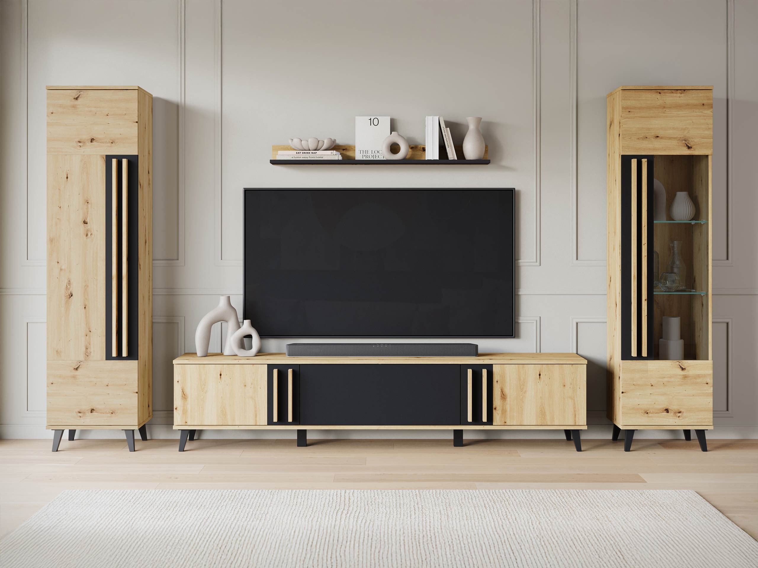 Viesistabas komplekts Temora 103 (Artisan ozols + Grafīts)