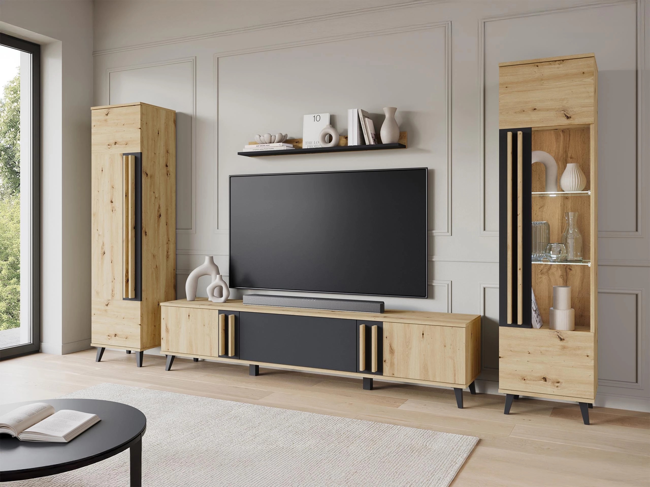 Viesistabas komplekts Temora 103 (Artisan ozols + Grafīts)