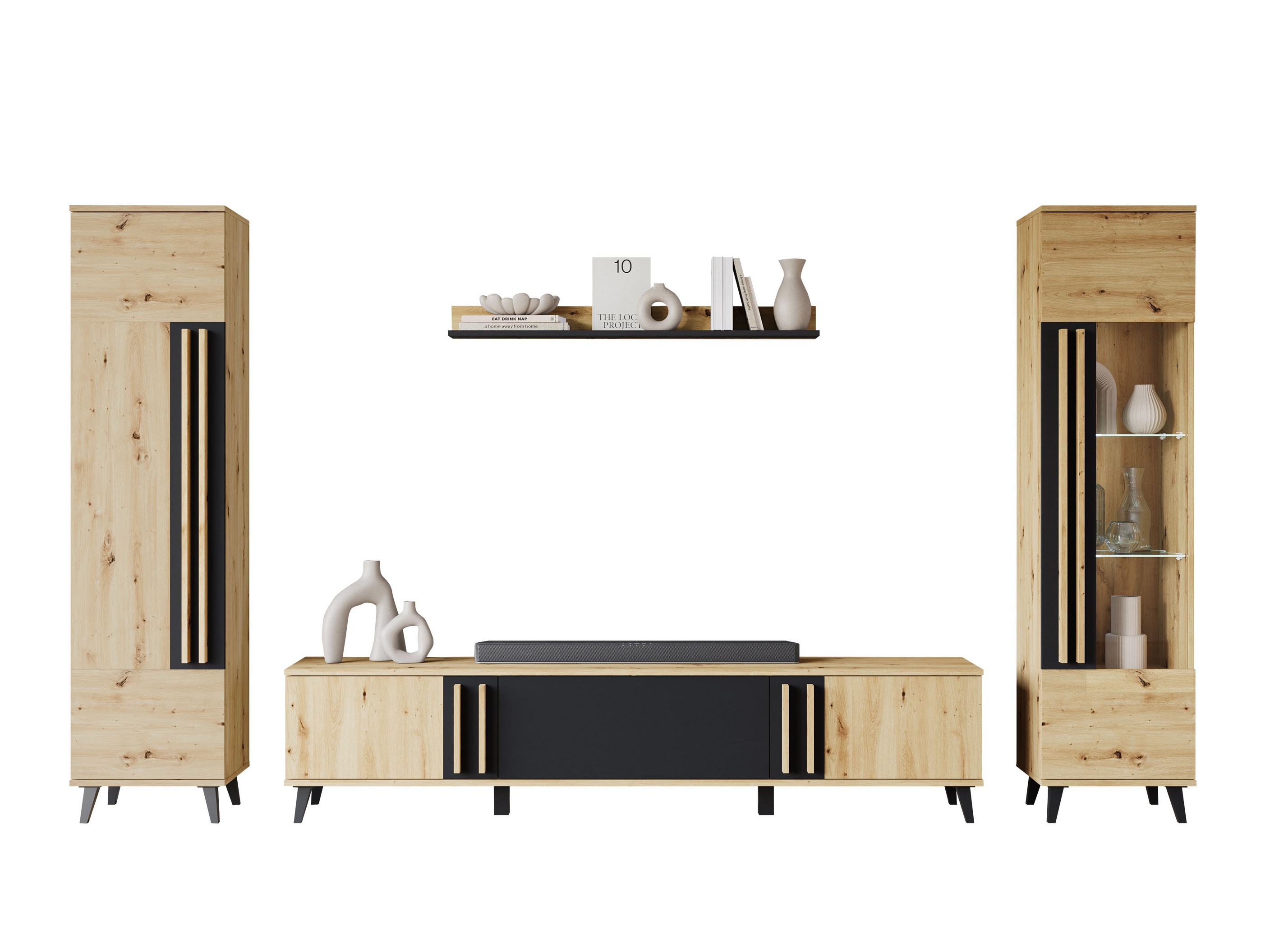 Viesistabas komplekts Temora 103 (Artisan ozols + Grafīts)