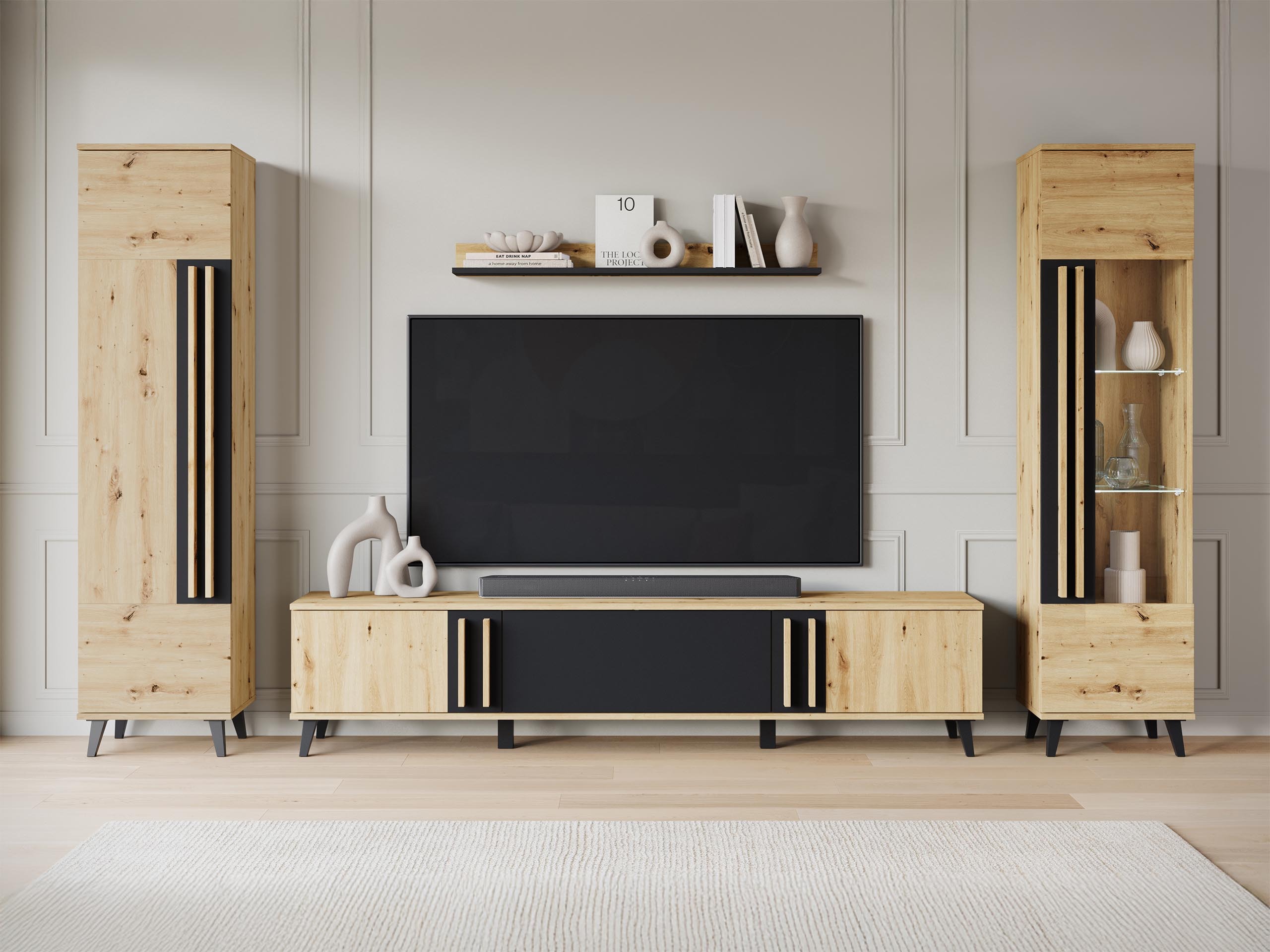 Viesistabas komplekts Temora 103 (Artisan ozols + Grafīts)