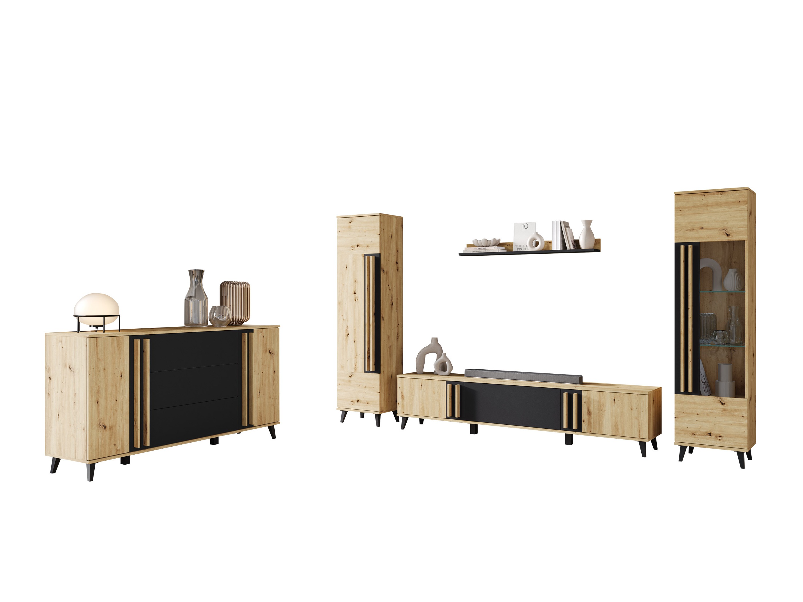 Viesistabas komplekts Temora 105 (Artisan ozols + Grafīts)