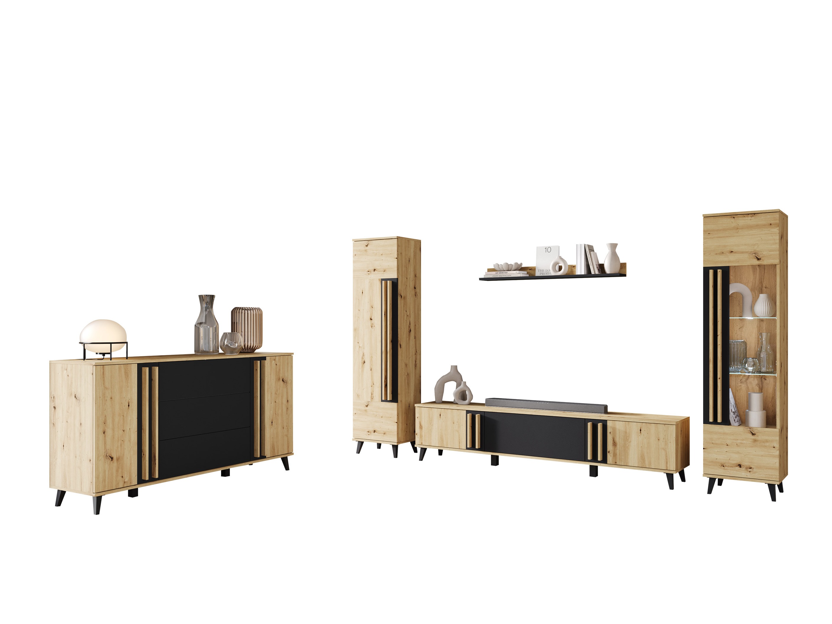 Viesistabas komplekts Temora 105 (Artisan ozols + Grafīts)