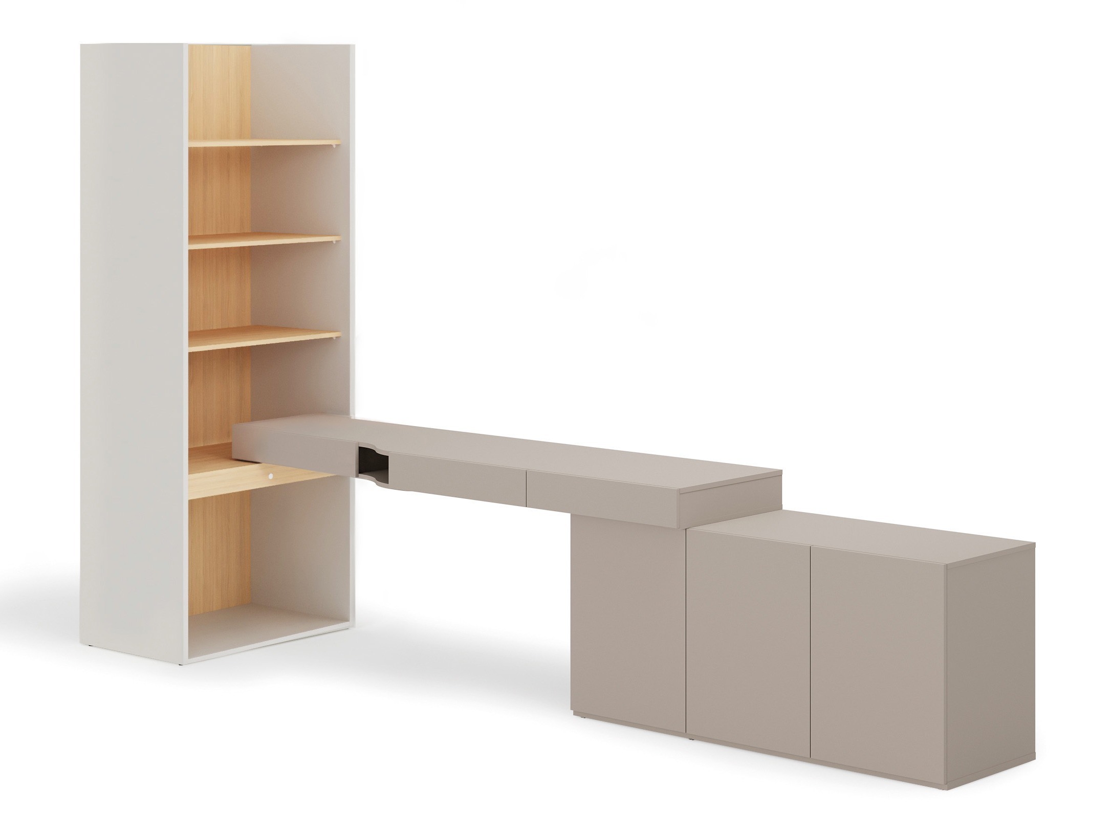 Mājas biroja komplekts Evareve 118 (Pelēks + Ozols)