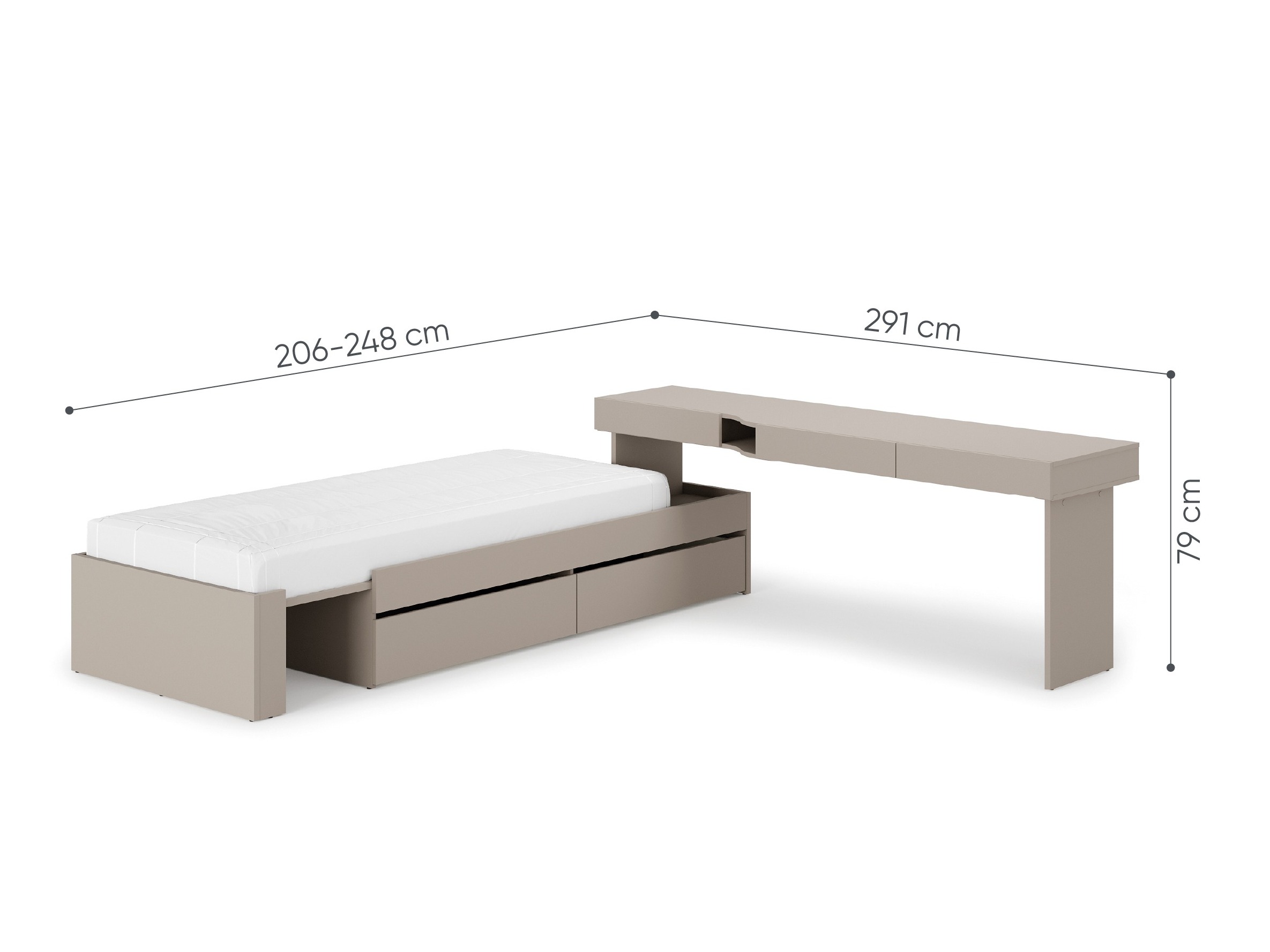 Mēbeļu komplekts Evareve 117 (Labais)