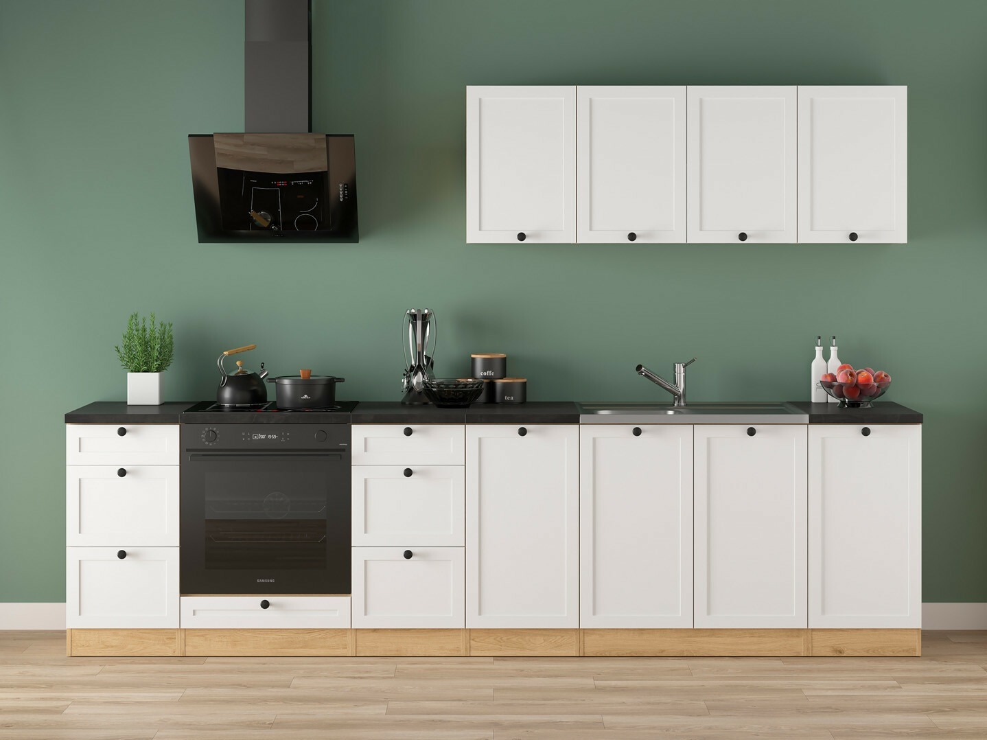 Moduļu virtuves komplekts Classic White Oak 123