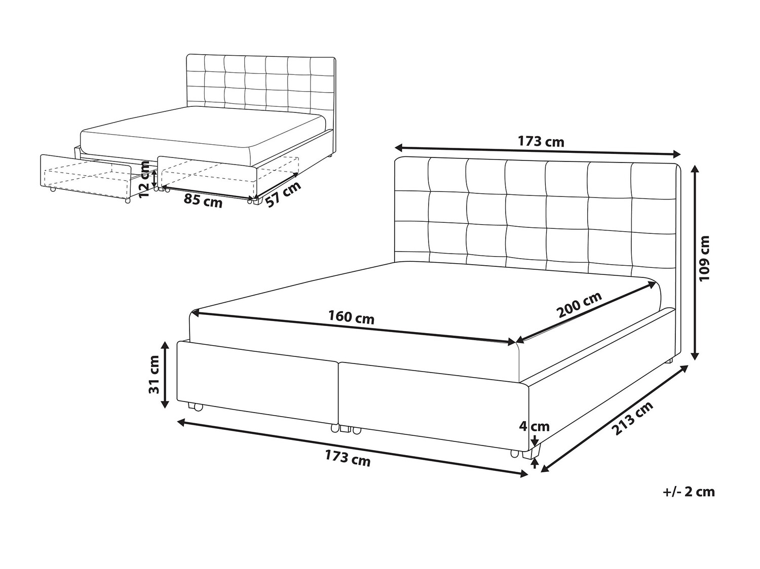 Кровать Berwyn 590 (Светло-серый)