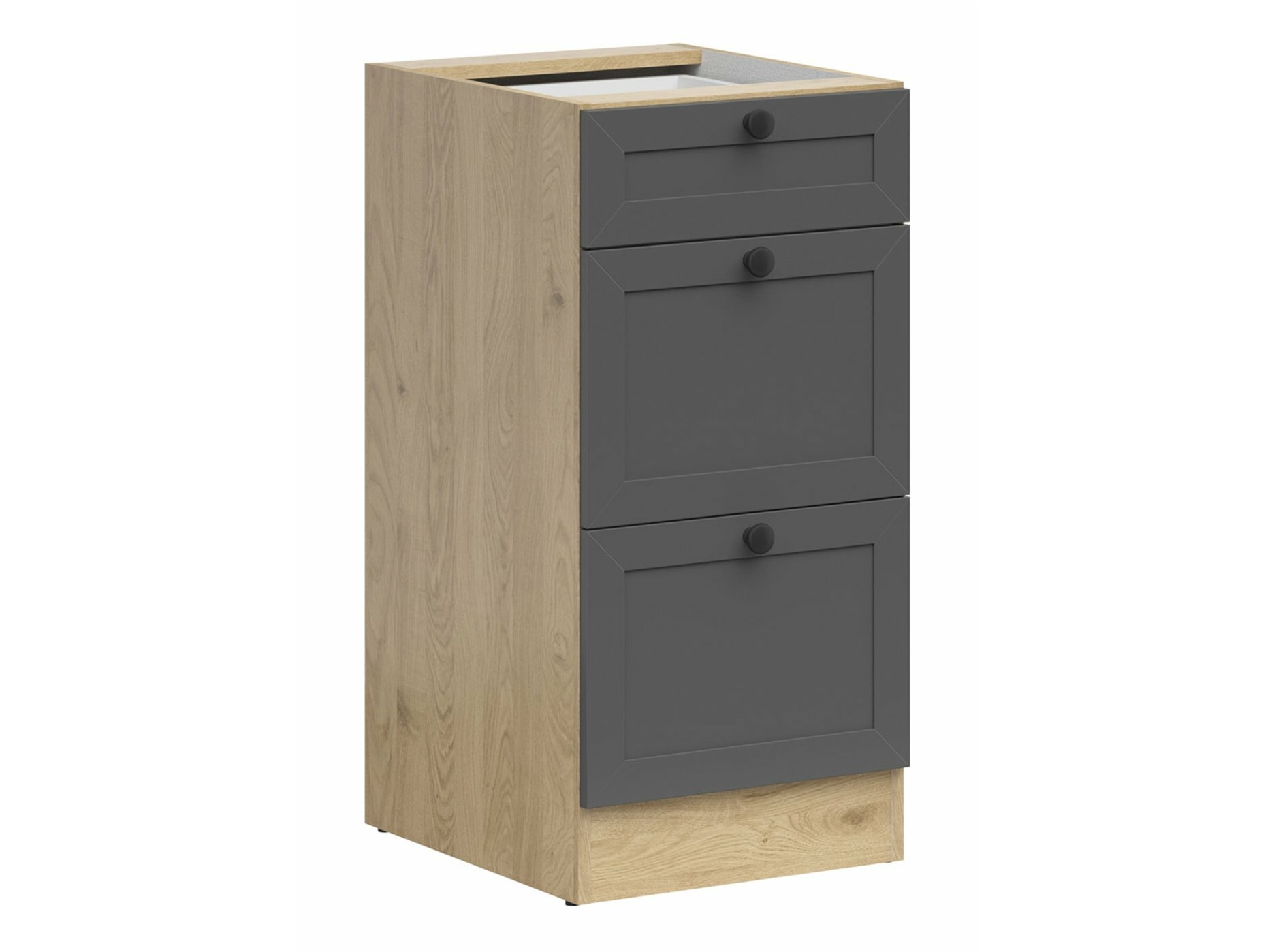Moduļu skapis ar atvilktnēm Classic Grey Oak 107