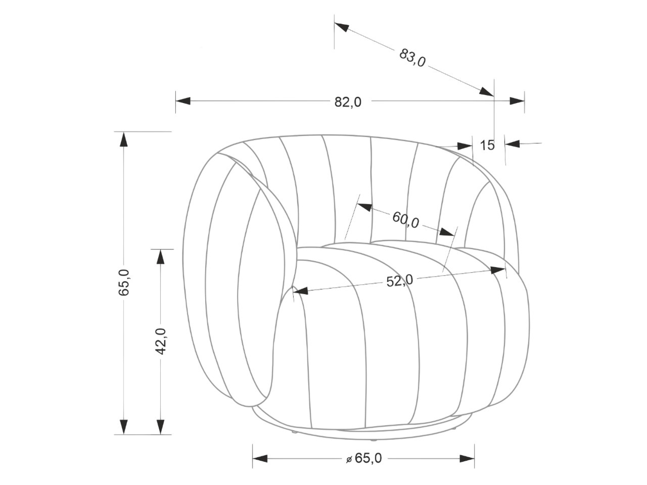 Atpūtas krēsls Houston 2151 (Raven 22)
