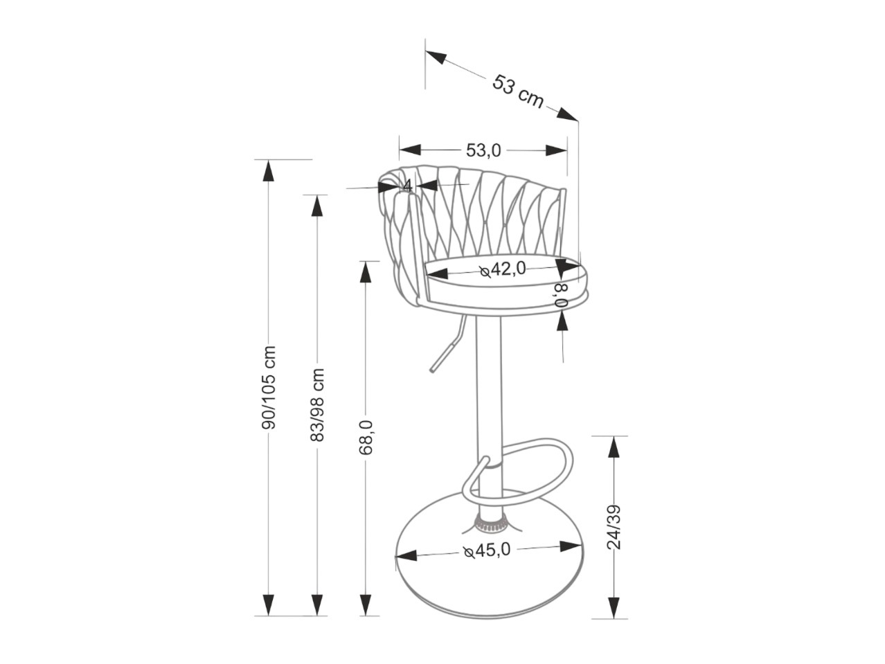 Bāra krēsls Houston 2016 (Bēšs + Melns)