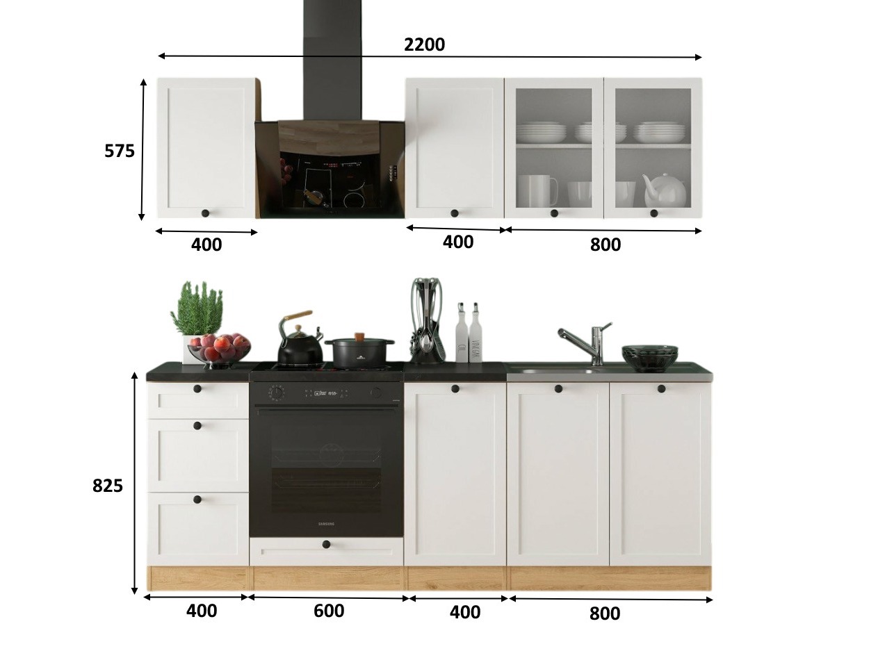 Модульный кухонный гарнитур Classic White Oak 121