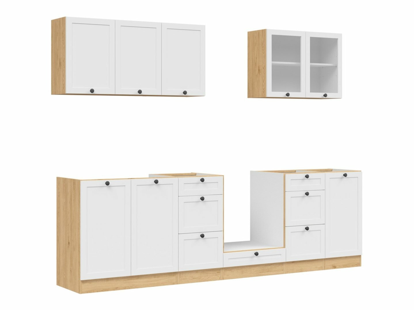 Модульный кухонный гарнитур Classic White Oak 122