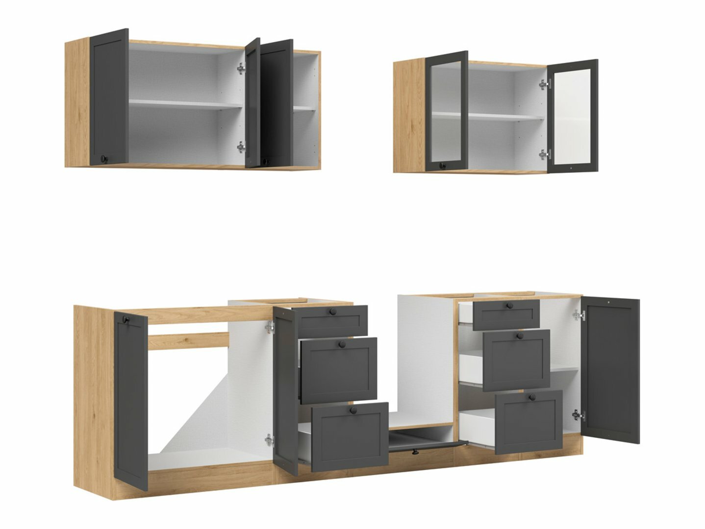 Moduļu virtuves komplekts Classic Grey Oak 118