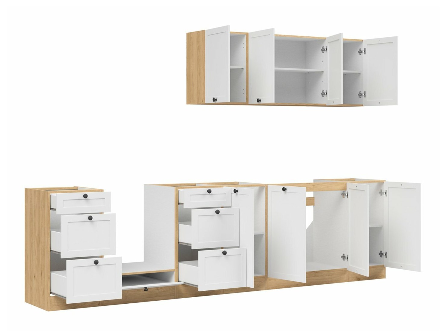 Moduļu virtuves komplekts Classic White Oak 123