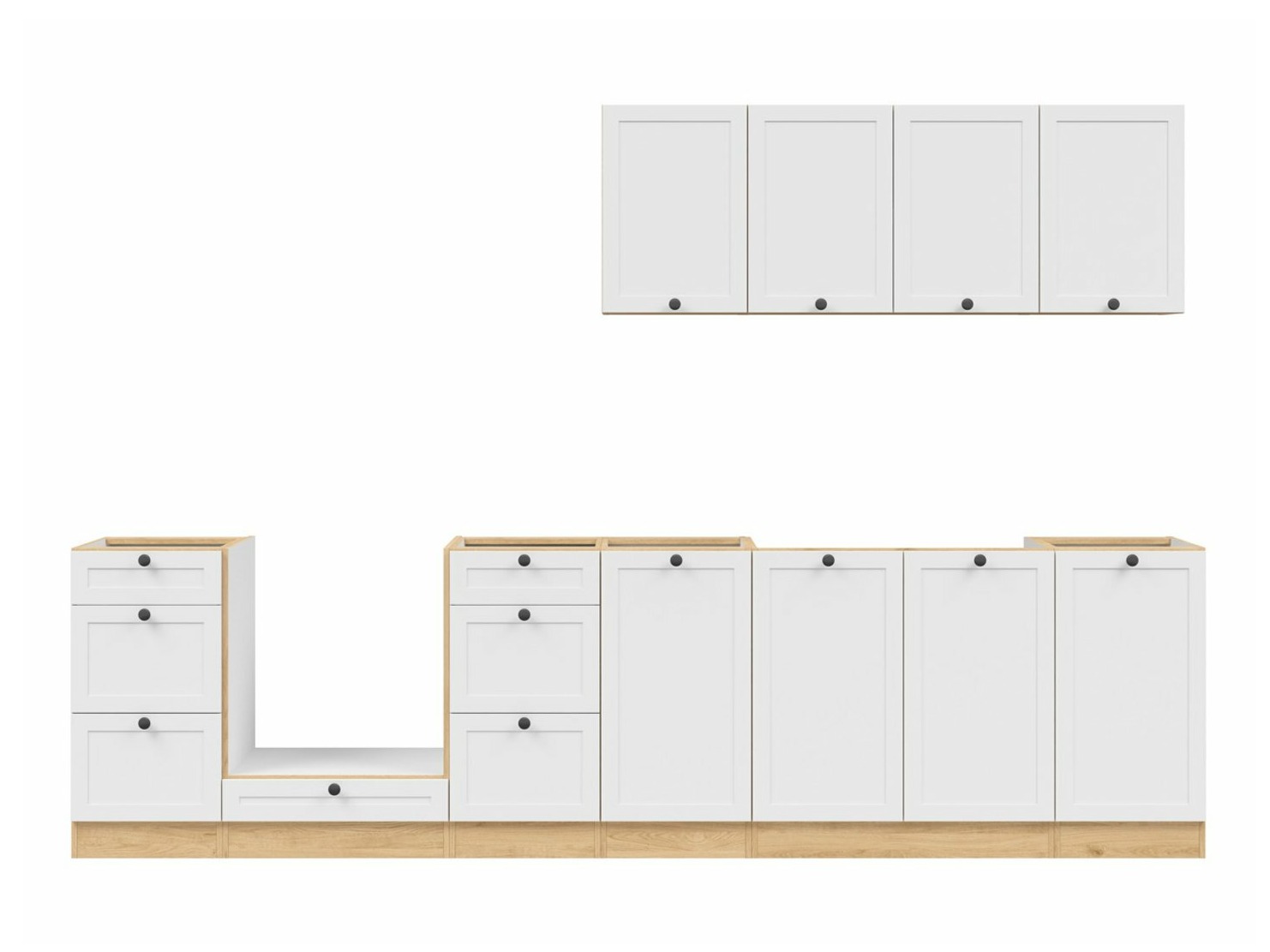 Moduļu virtuves komplekts Classic White Oak 123